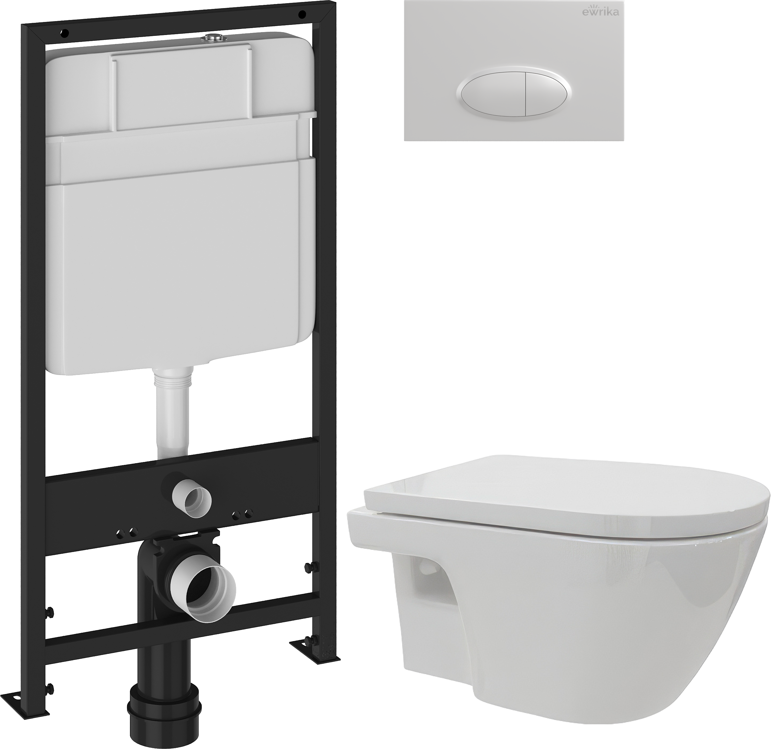 Комплект Унитаз подвесной DIWO Углич 0710 + Инсталляция EWRIKA ProLT 0026-2020 + Кнопка 0052 белая