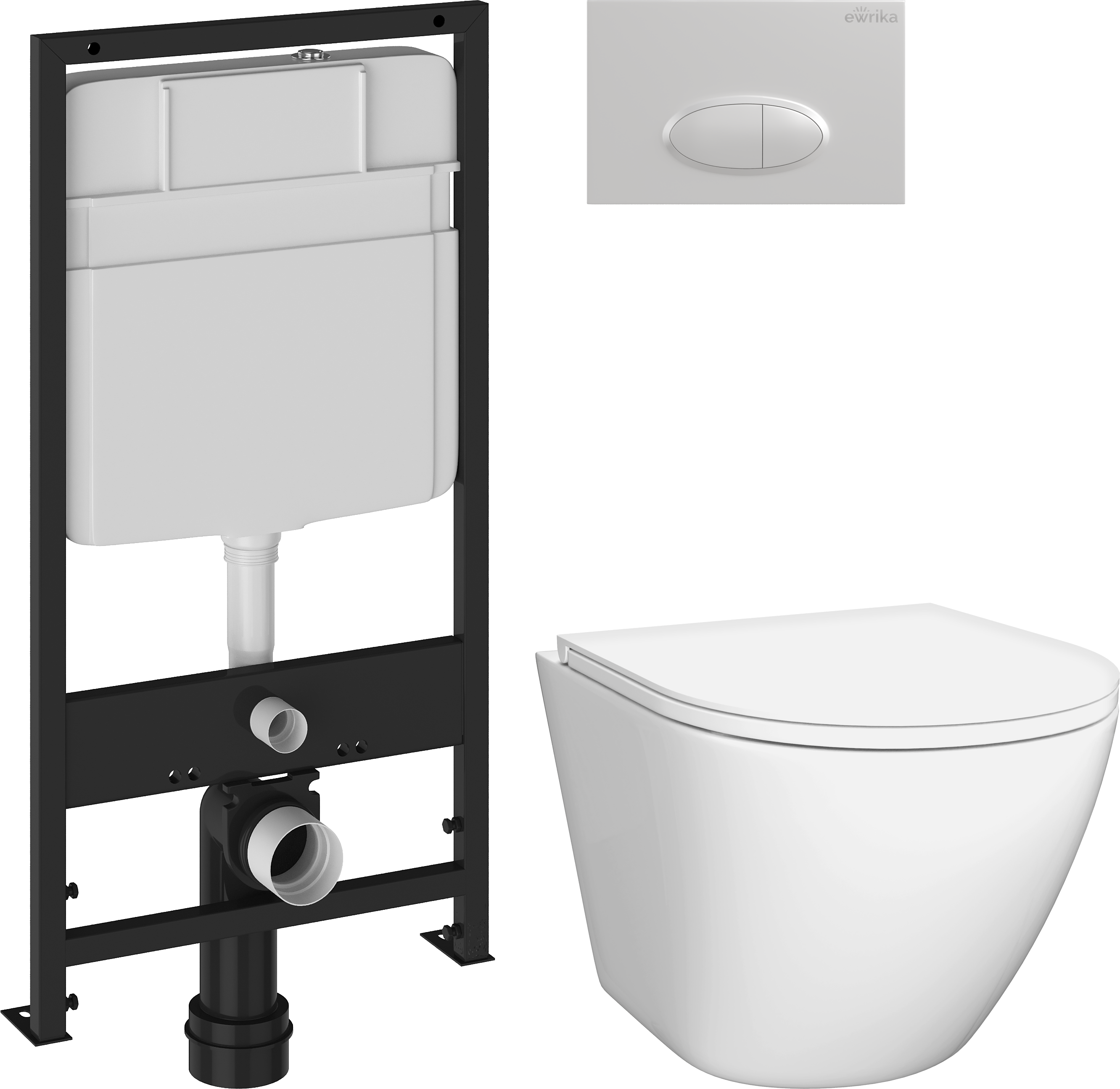 Комплект Унитаз подвесной DIWO Элиста 4412 + Инсталляция EWRIKA ProLT 0026-2020 + Кнопка 0052 белая