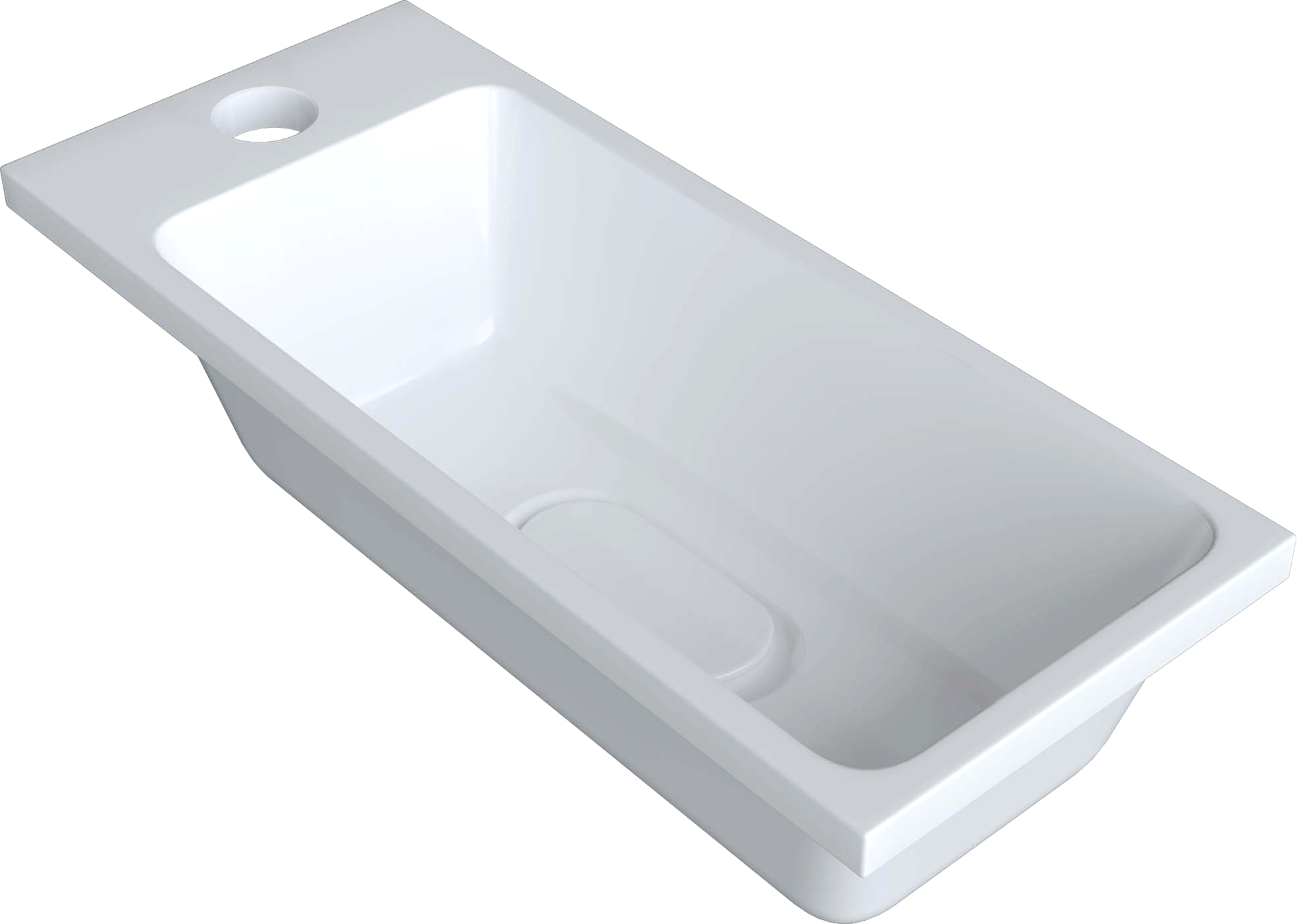 Раковина маленькая в туалет DIWO Элиста 50 глянцевая белая, прямоугольная