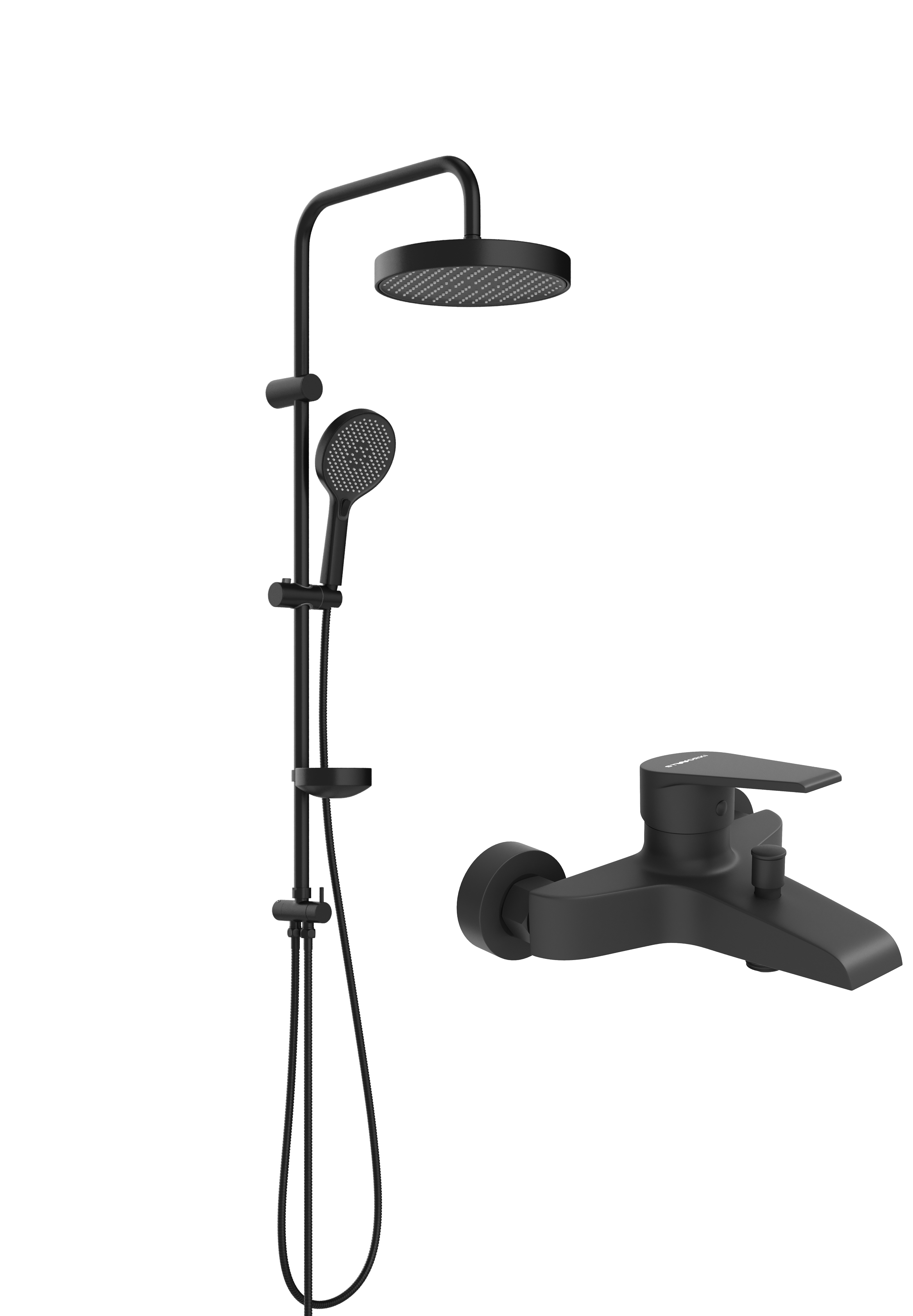 Душевая стойка STWORKI Молде S23180BK со смесителем Эстфолл S44100BK матовая черная купить в Тамбове