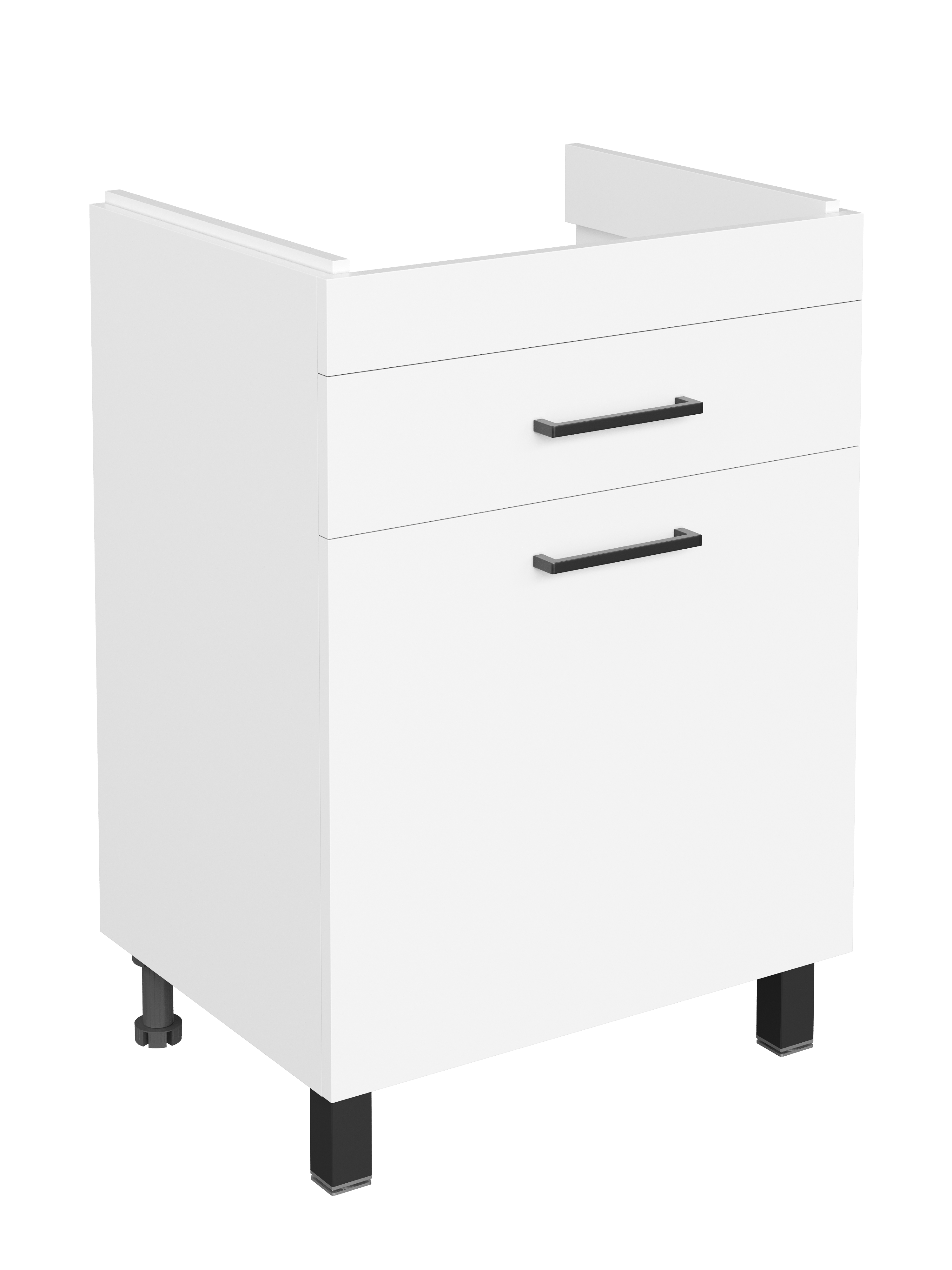 Тумба под раковину без столешницы DIWO Брянск 60 с корзиной, с выдвижным ящиком, белая