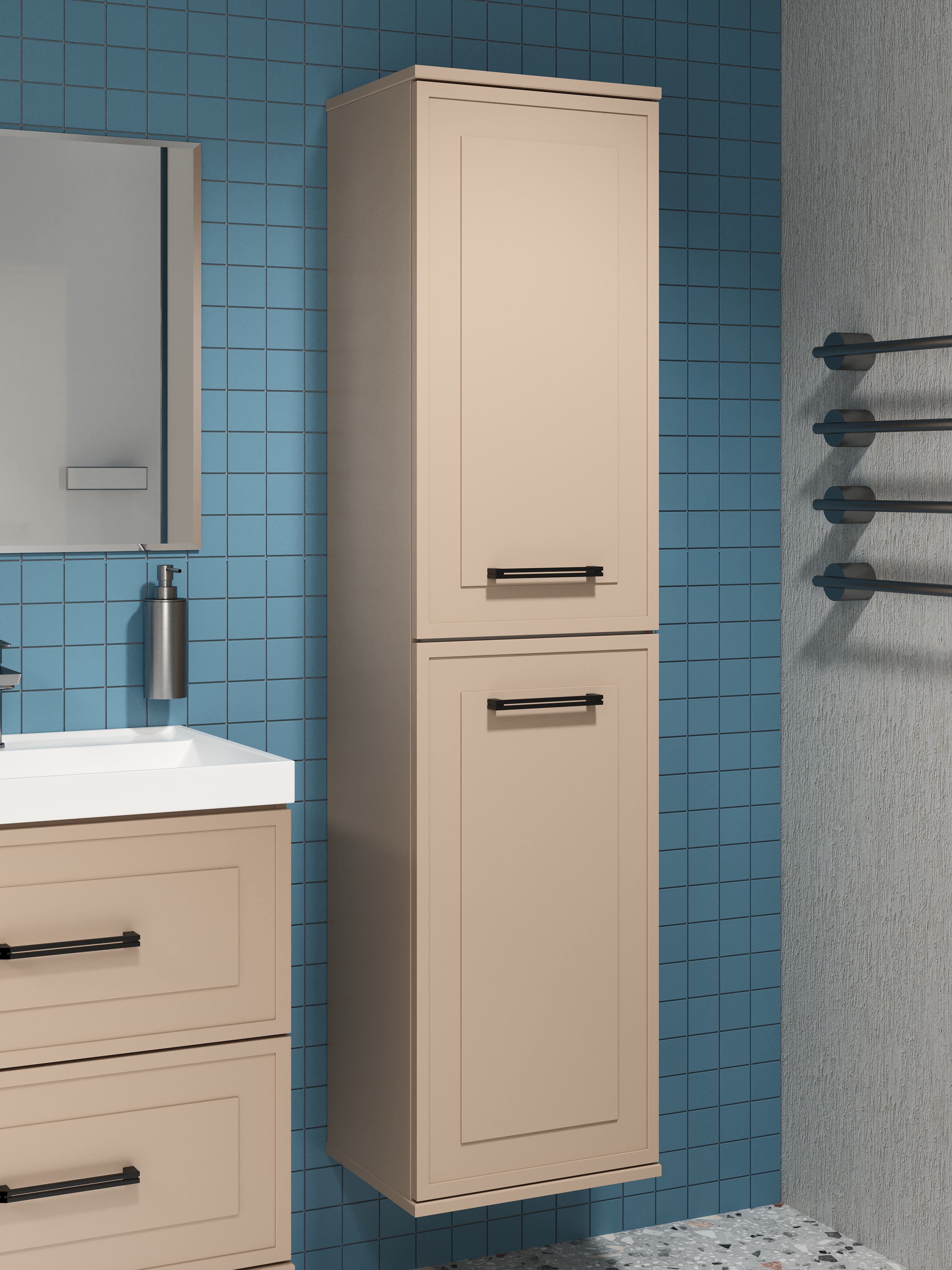 Шкаф-пенал для ванной STWORKI Хадстен 40 латте