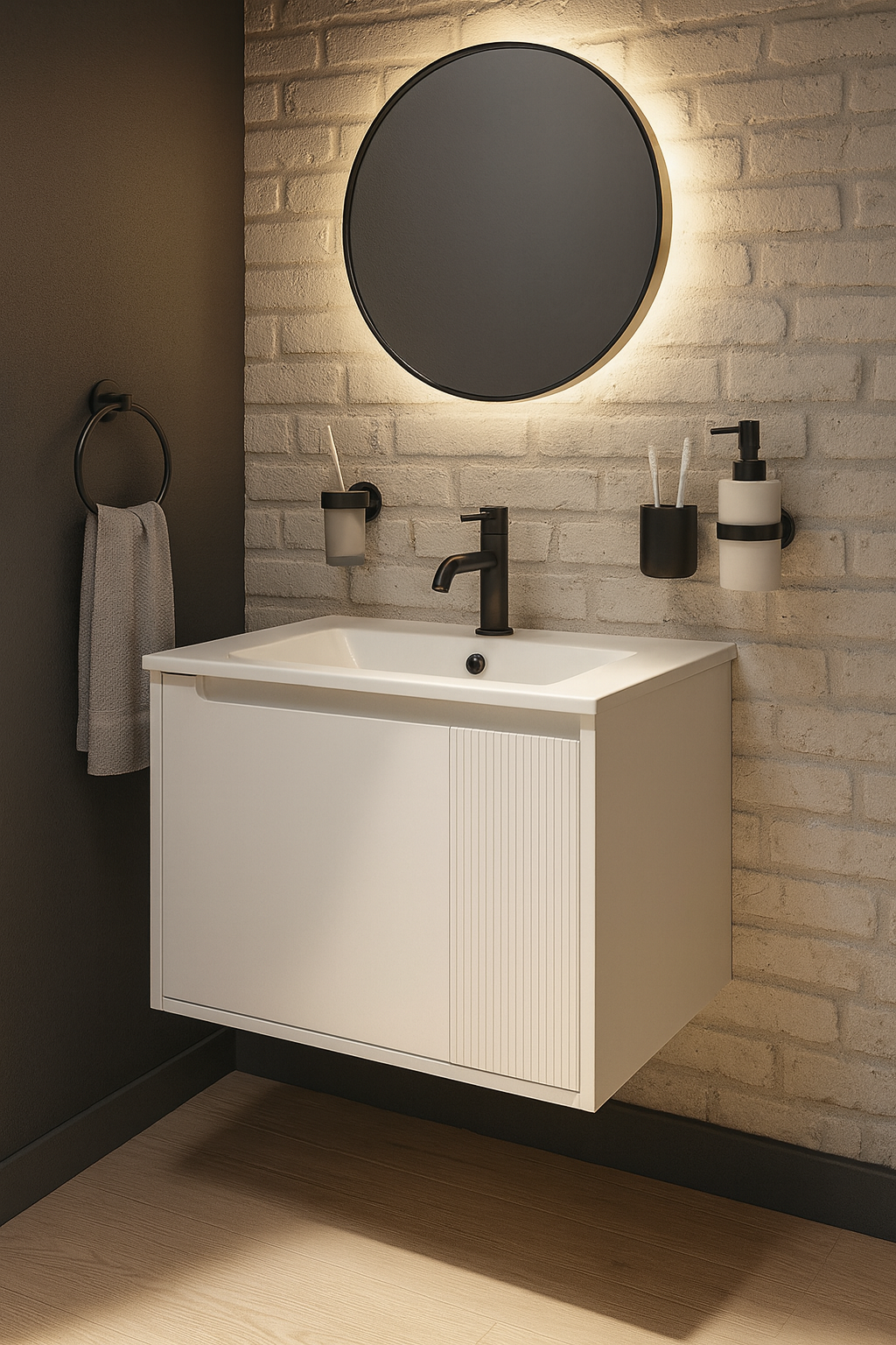 Тумба под раковину без столешницы STWORKI Мурманск 60 подвесная, белая