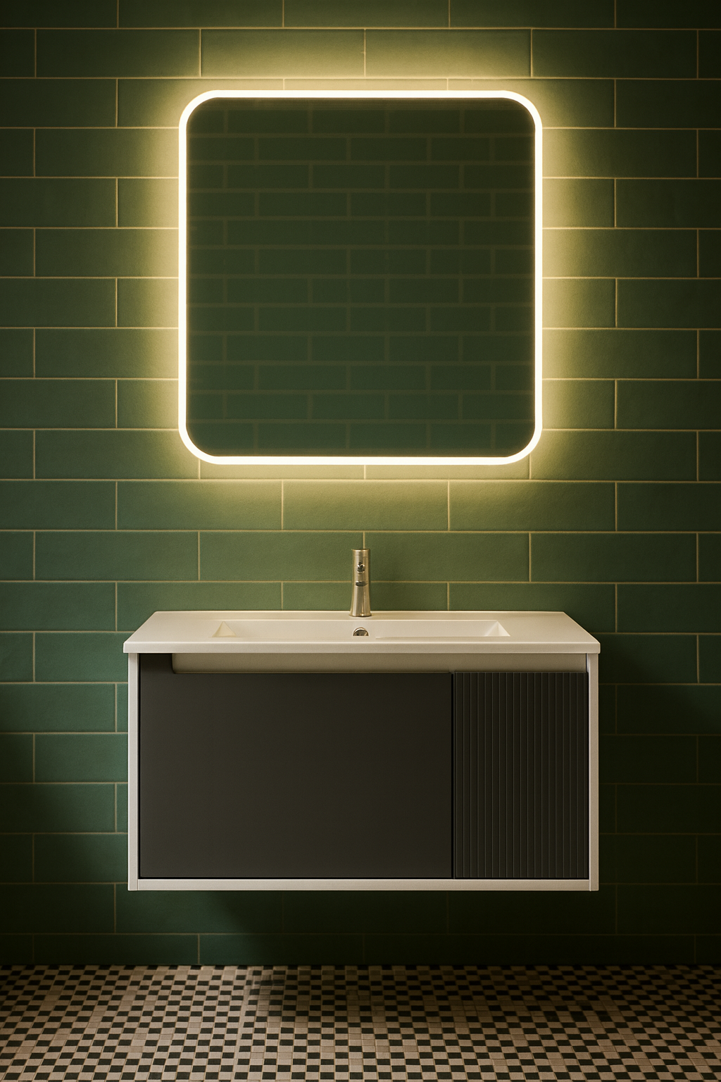 Тумба под раковину без столешницы STWORKI Мурманск 80 подвесная, антрацит