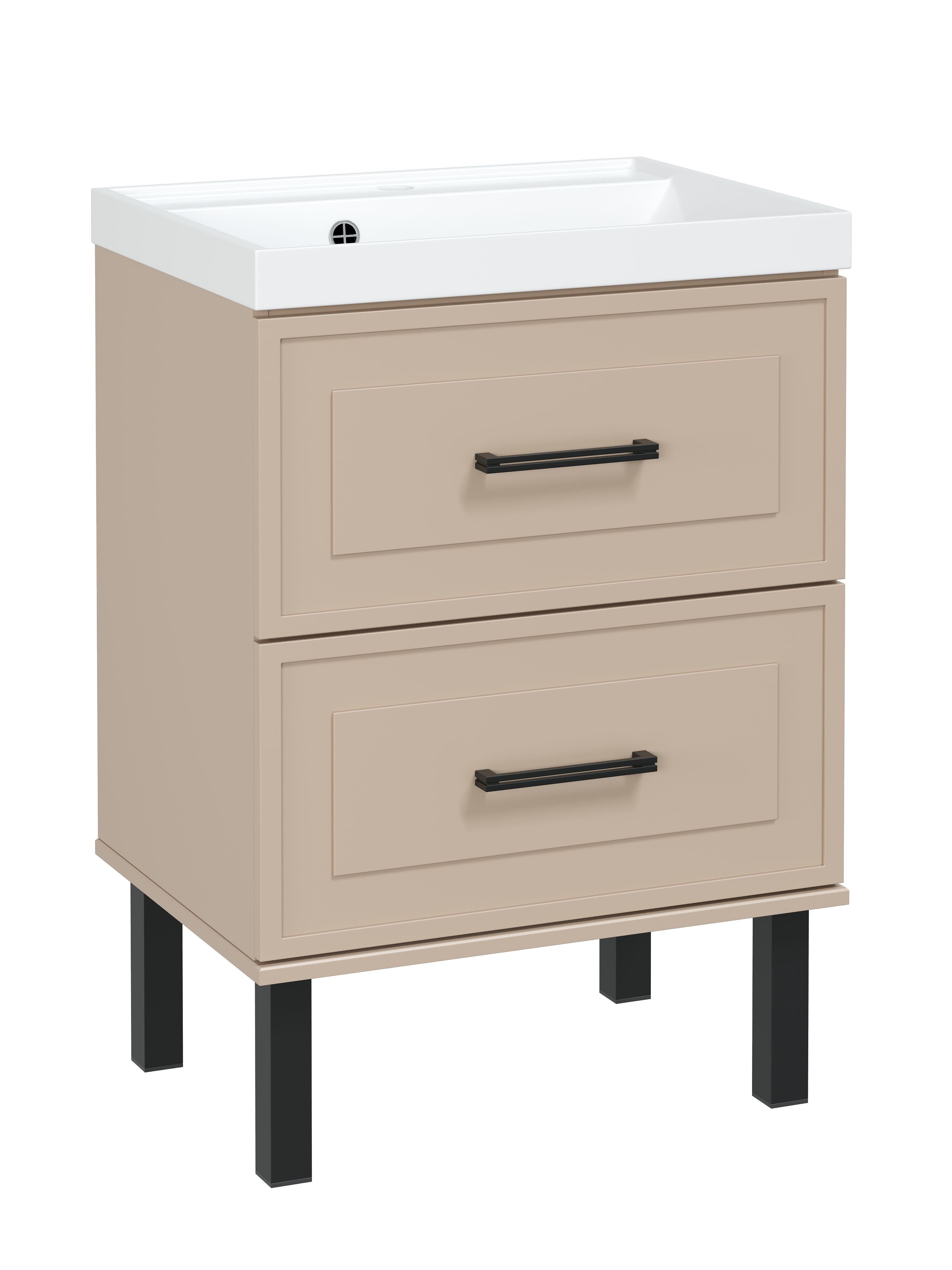 Тумба с раковиной STWORKI Хадстен 60 напольная, латте