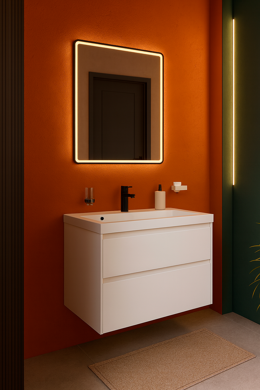 Тумба с раковиной STWORKI Родос 80 подвесная, белая