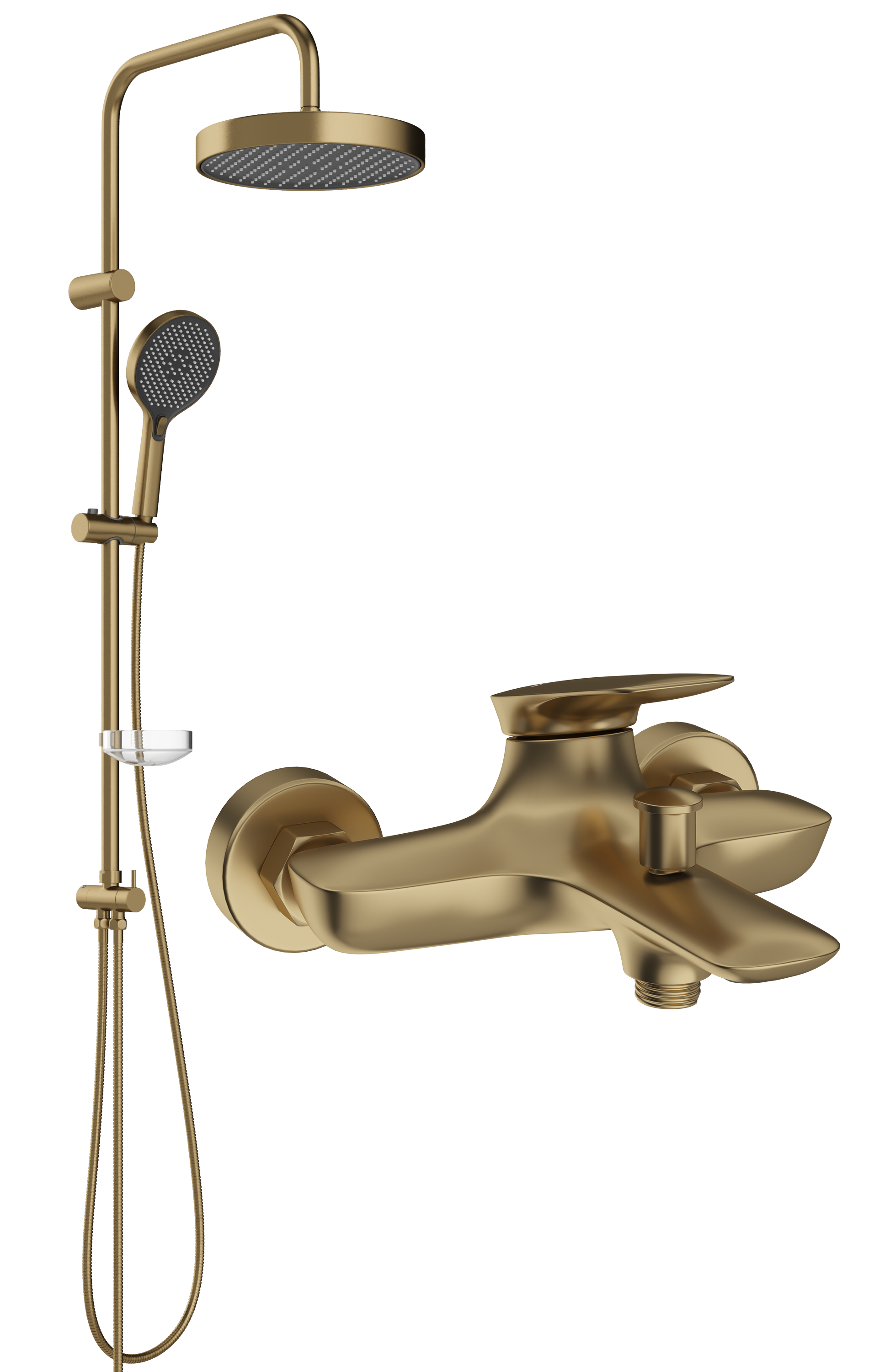 Душевая стойка STWORKI Молде S23180GM со смесителем Молде S23100GM, матовое золото