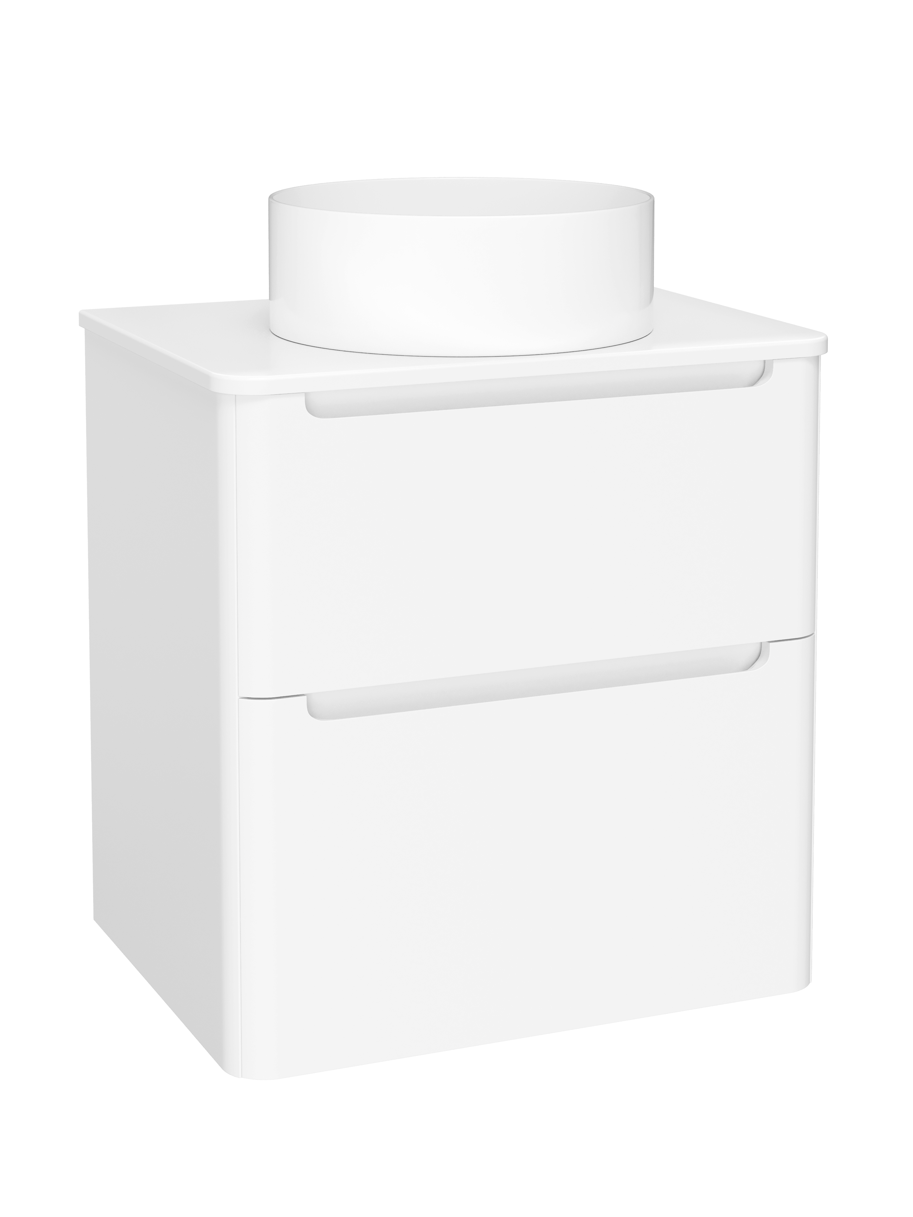 Тумба с раковиной STWORKI Монтре 60 белая, столешница белая, раковина Берген S21415WH