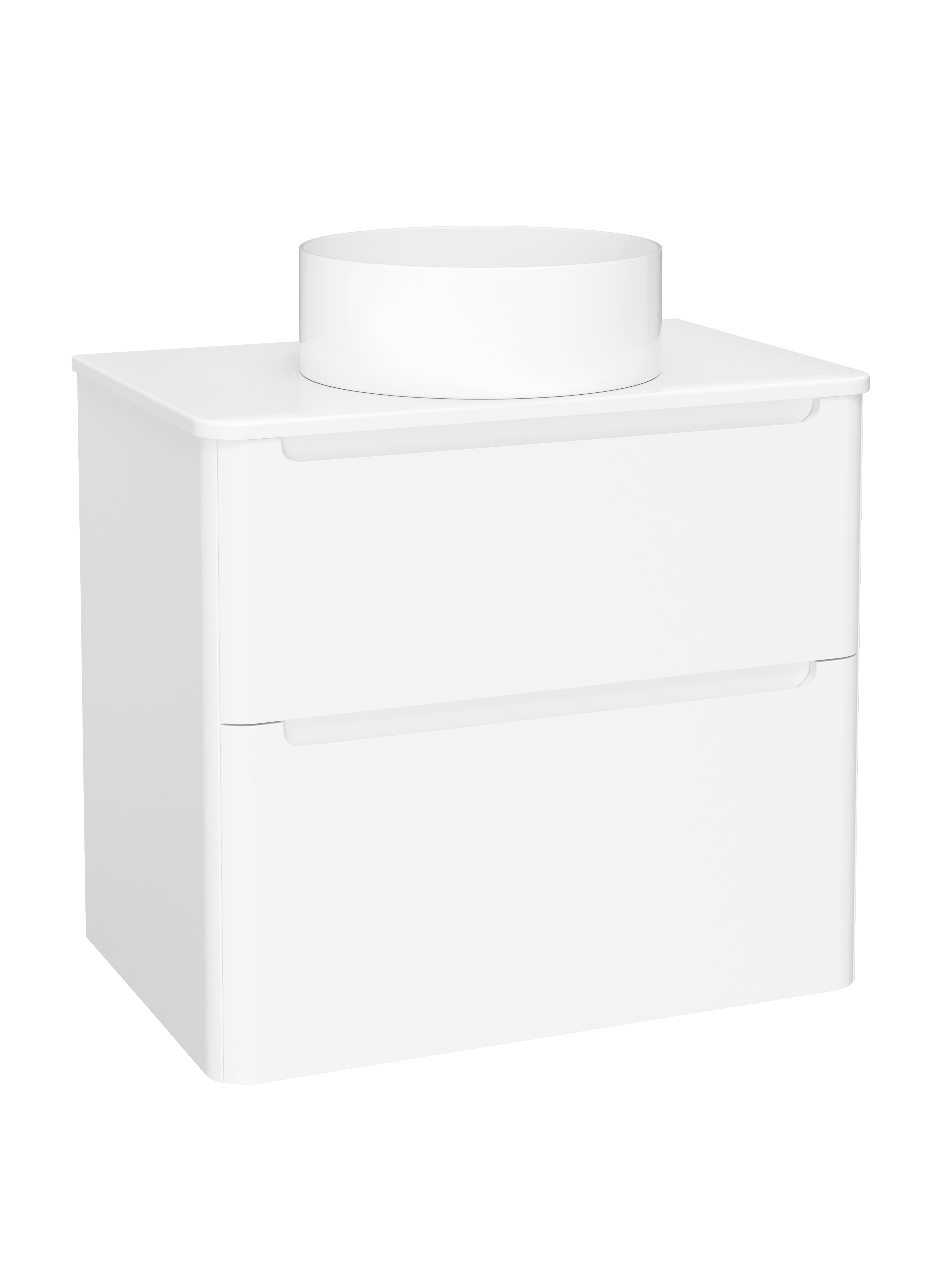 Тумба с раковиной STWORKI Монтре 70 белая, столешница белая, раковина Берген S21415WH