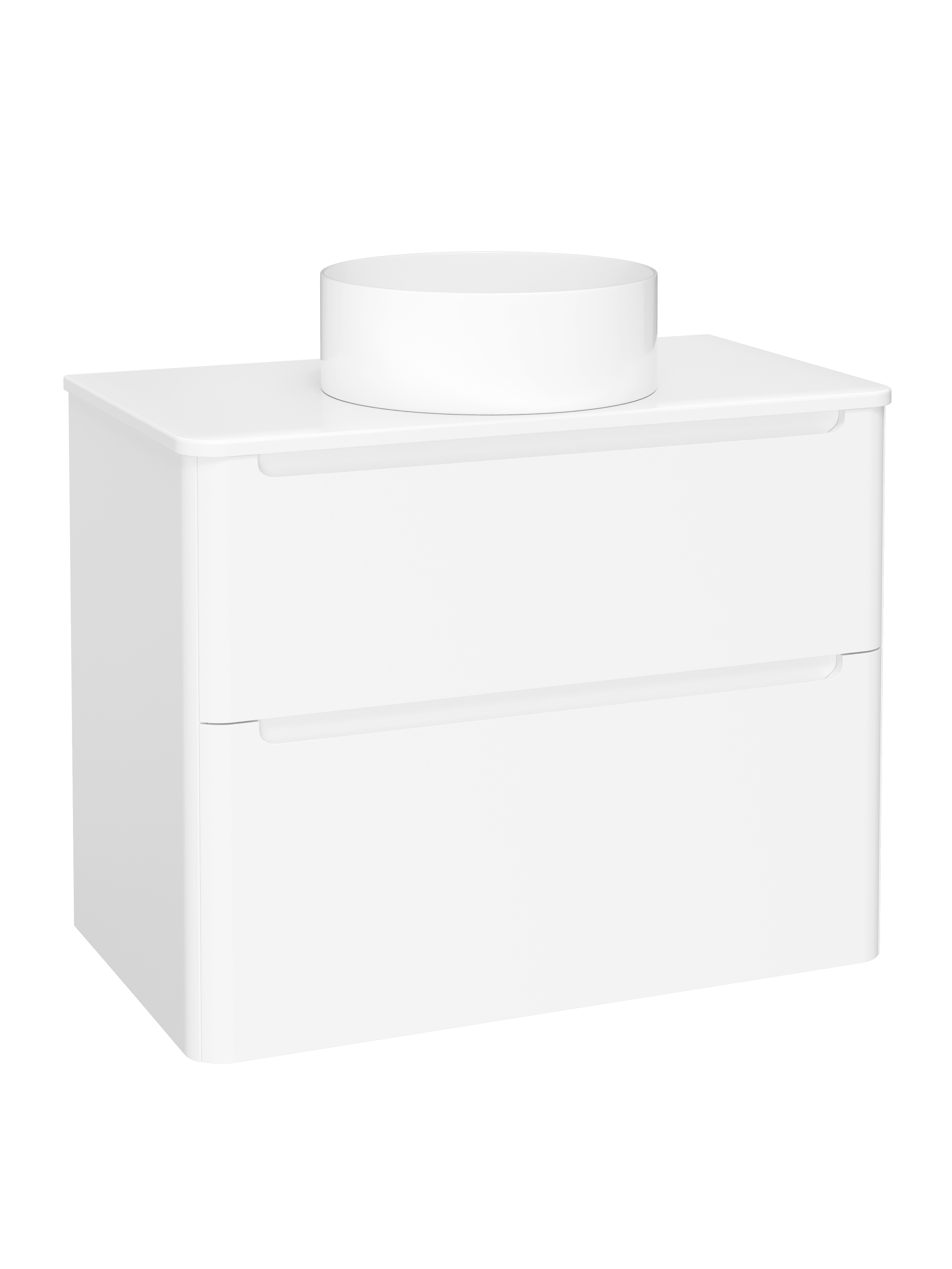 Тумба с раковиной STWORKI Монтре 80 белая, столешница белая, раковина Берген S21415WH