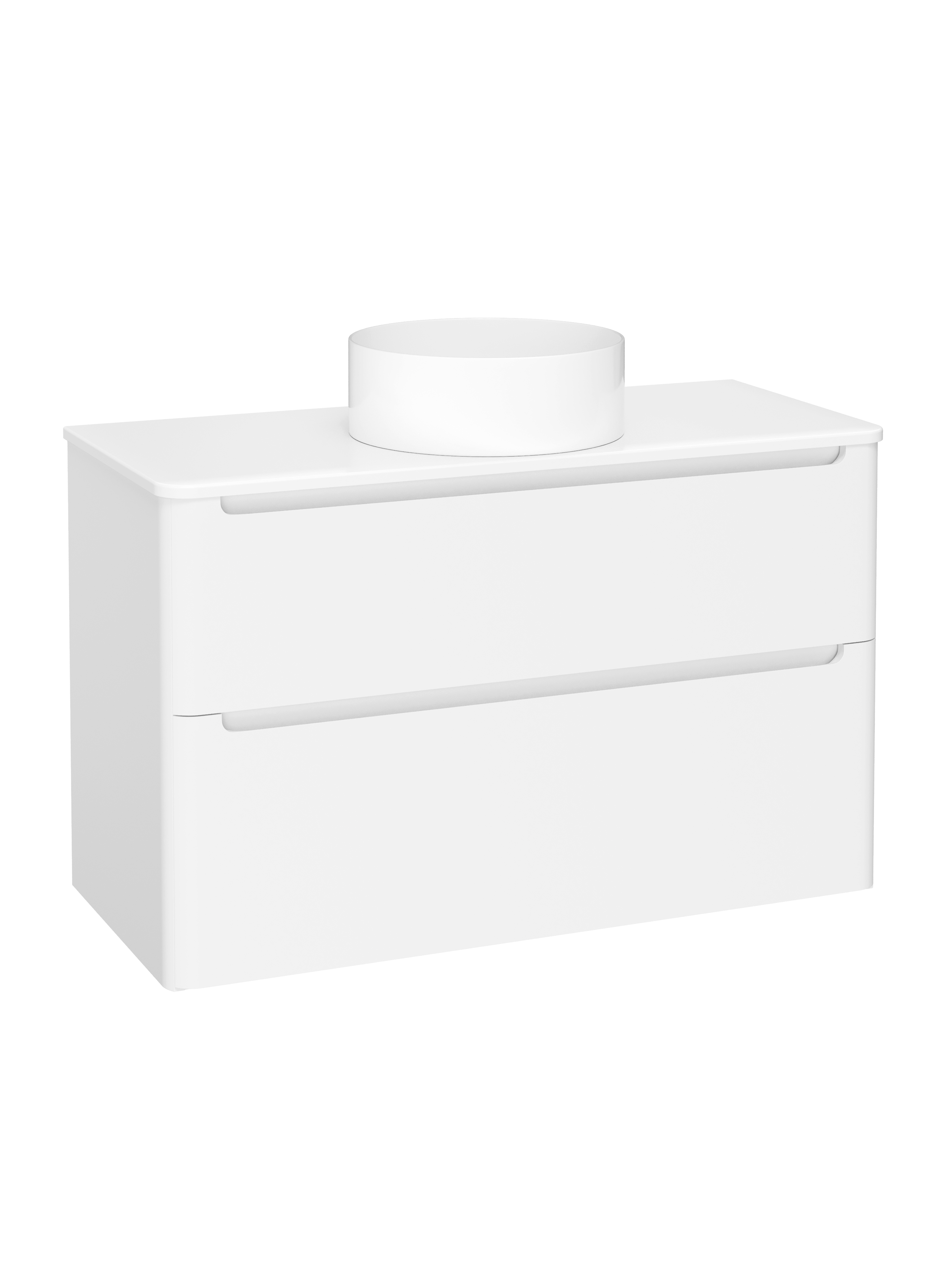 Тумба с раковиной STWORKI Монтре 100 белая, столешница белая, раковина Берген S21415WH