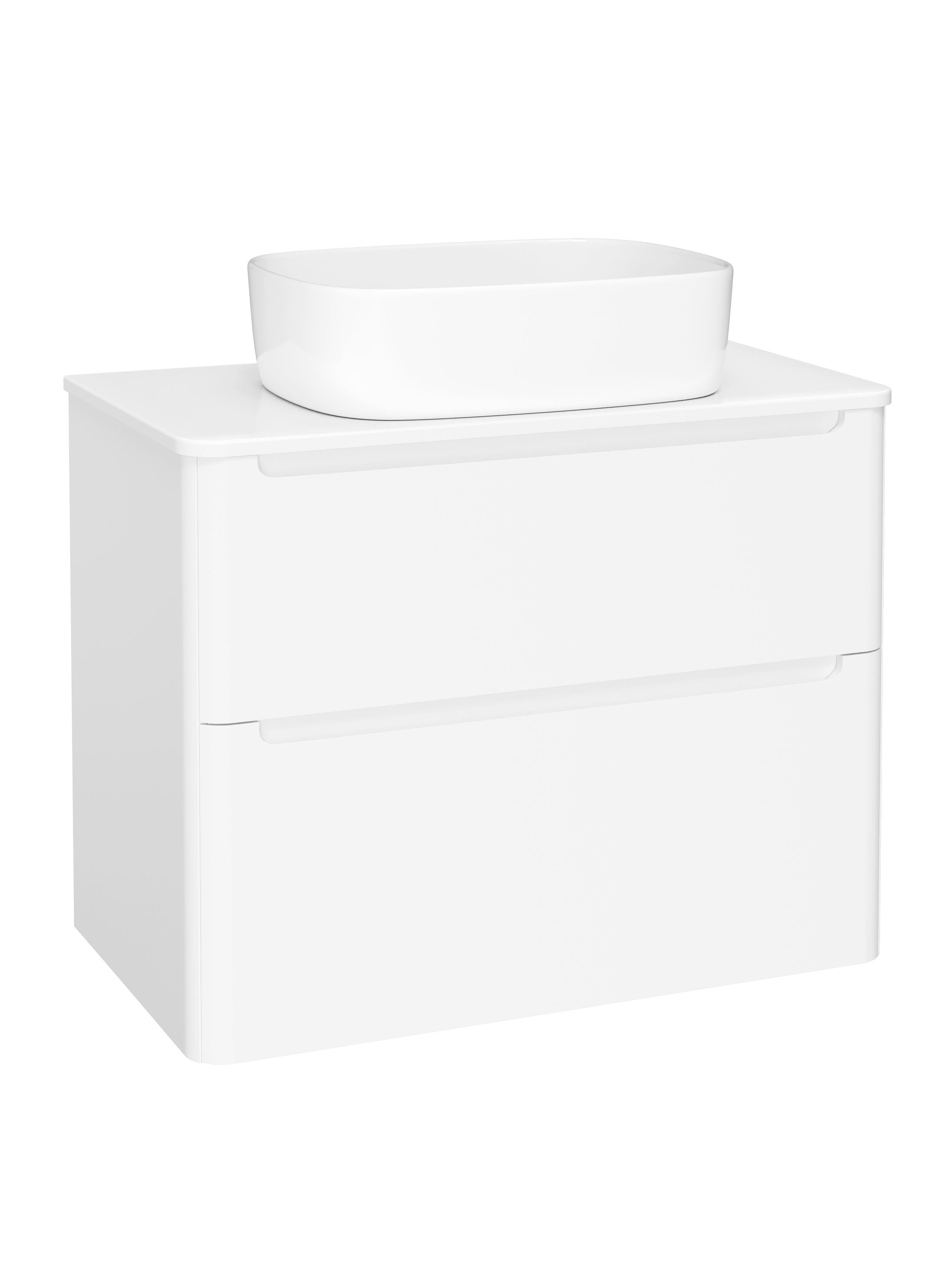 Тумба с раковиной STWORKI Монтре 80 белая, столешница белая, раковина Берген S21410WH
