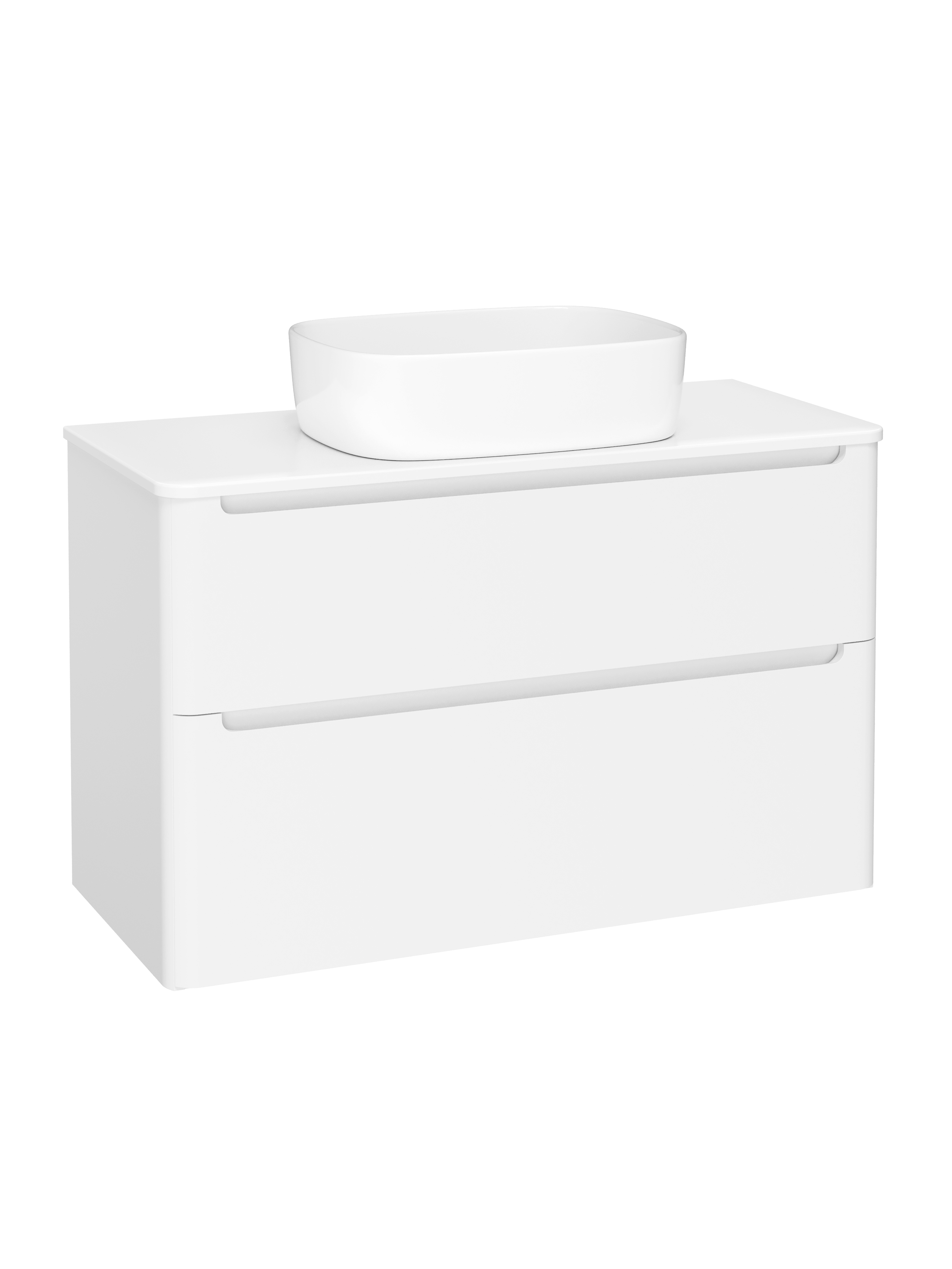 Тумба с раковиной STWORKI Монтре 100 белая, столешница белая, раковина Берген S21410WH