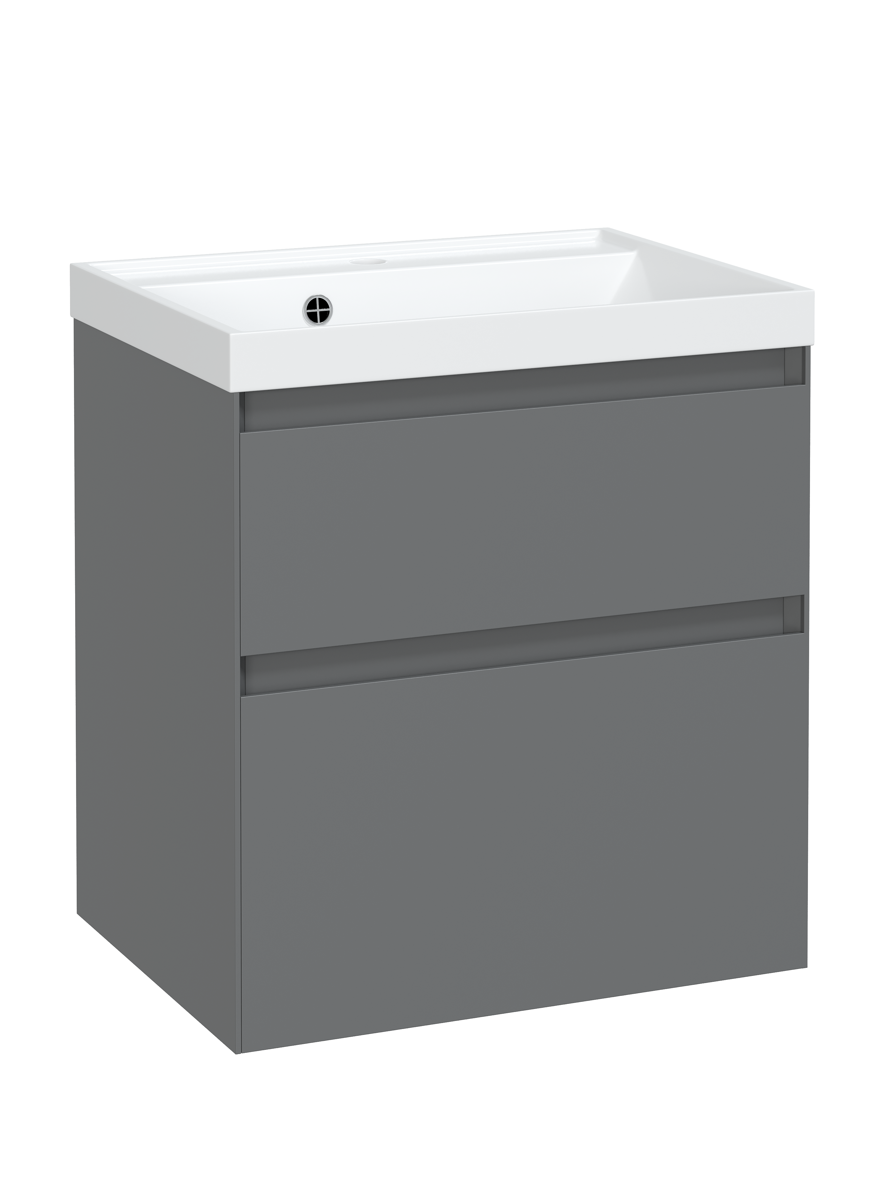 Тумба с раковиной STWORKI Родос 55 подвесная, графит