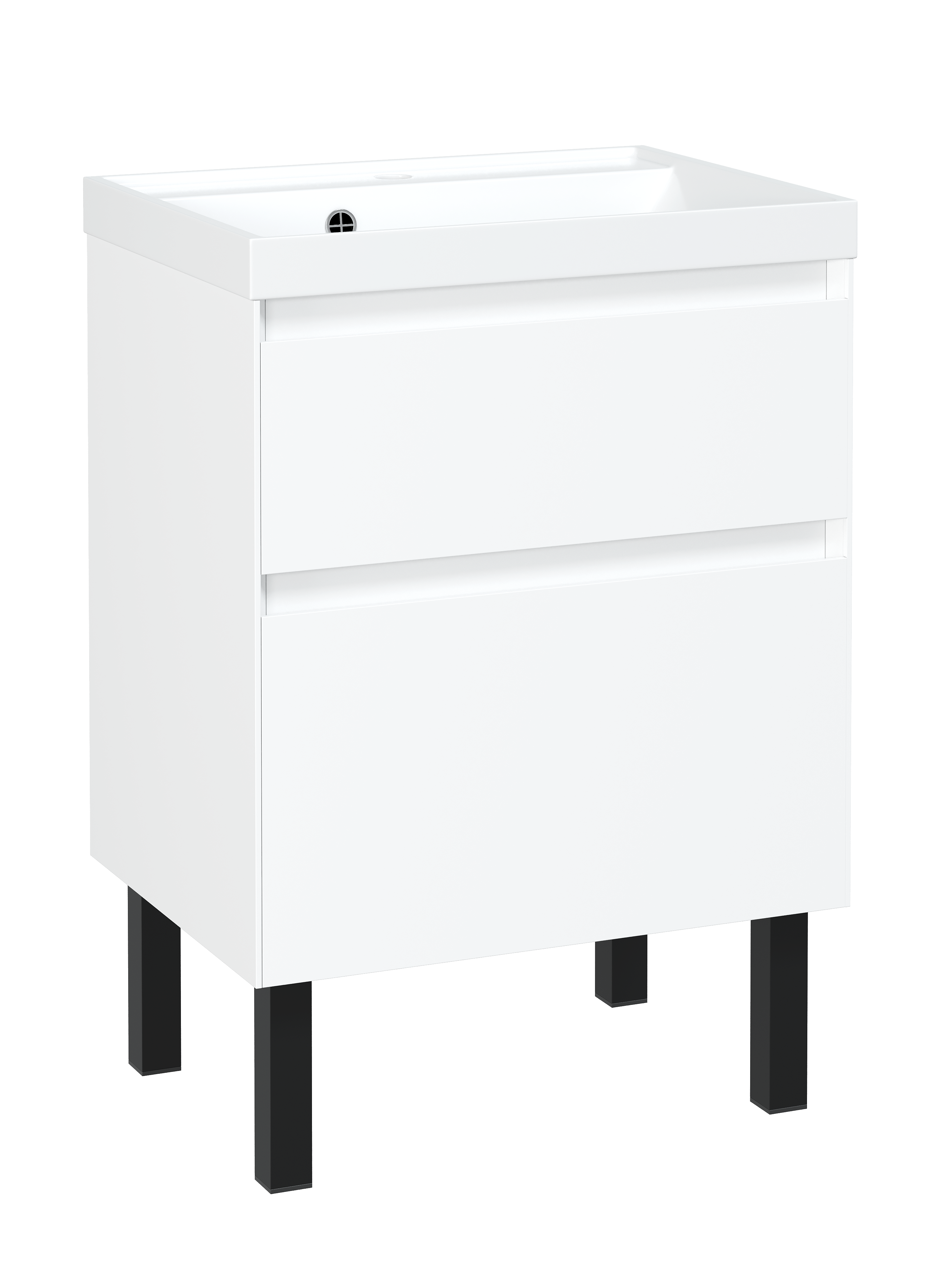 Тумба с раковиной STWORKI Родос 55 напольная, белая