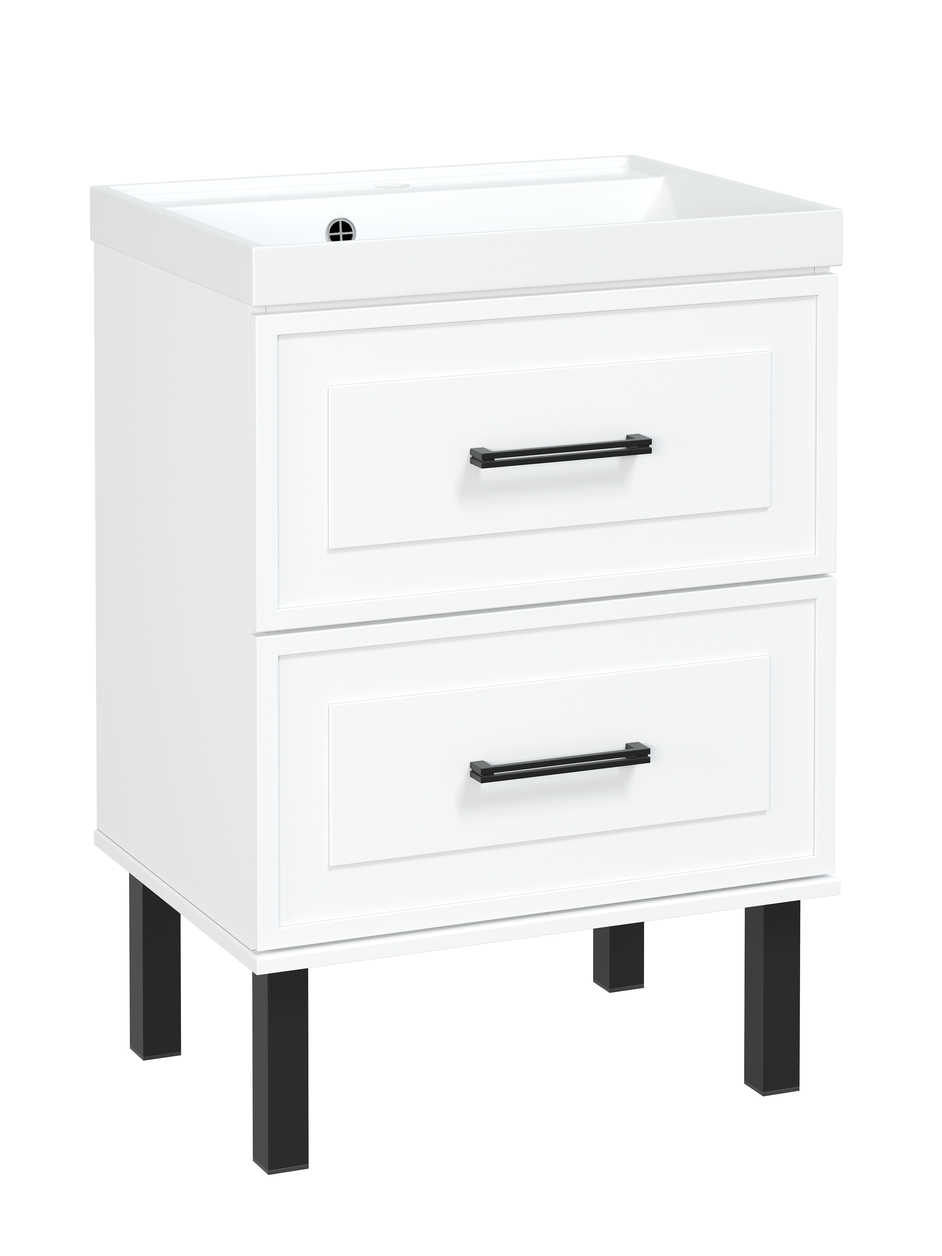 Тумба с раковиной STWORKI Хадстен 55 напольная, белая