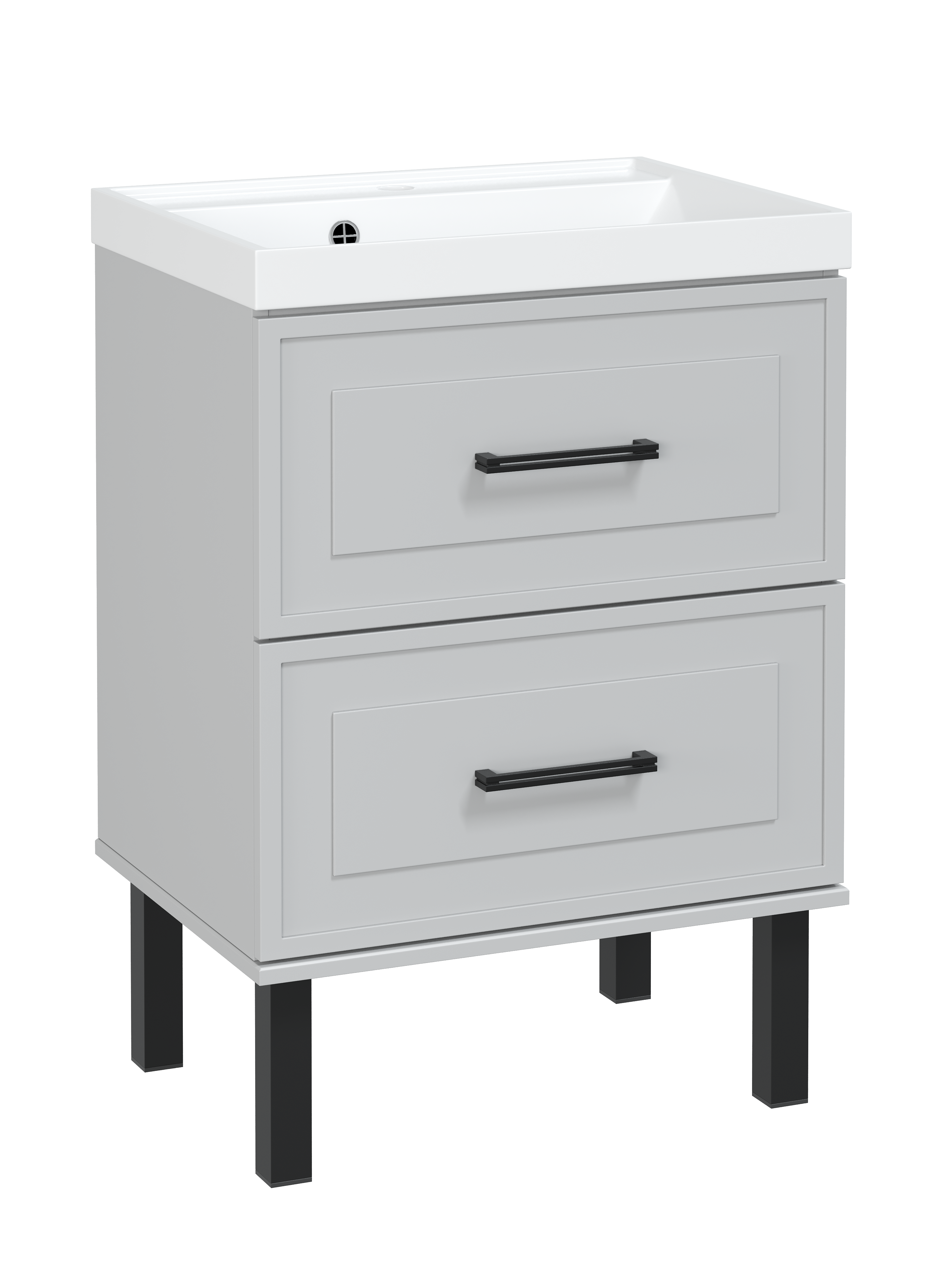 Тумба с раковиной STWORKI Хадстен 55 напольная, серая