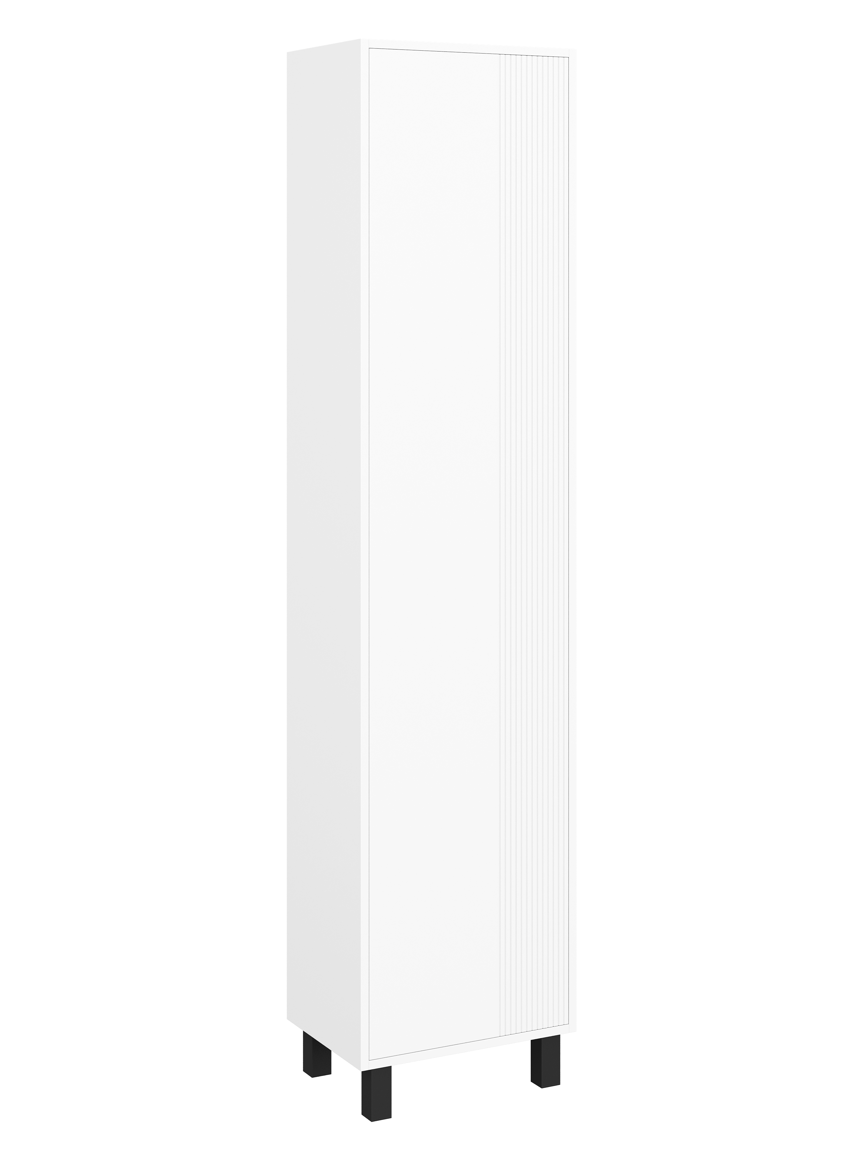 Шкаф-пенал для ванной STWORKI Мурманск 45 напольный для xранения, узкий, белый