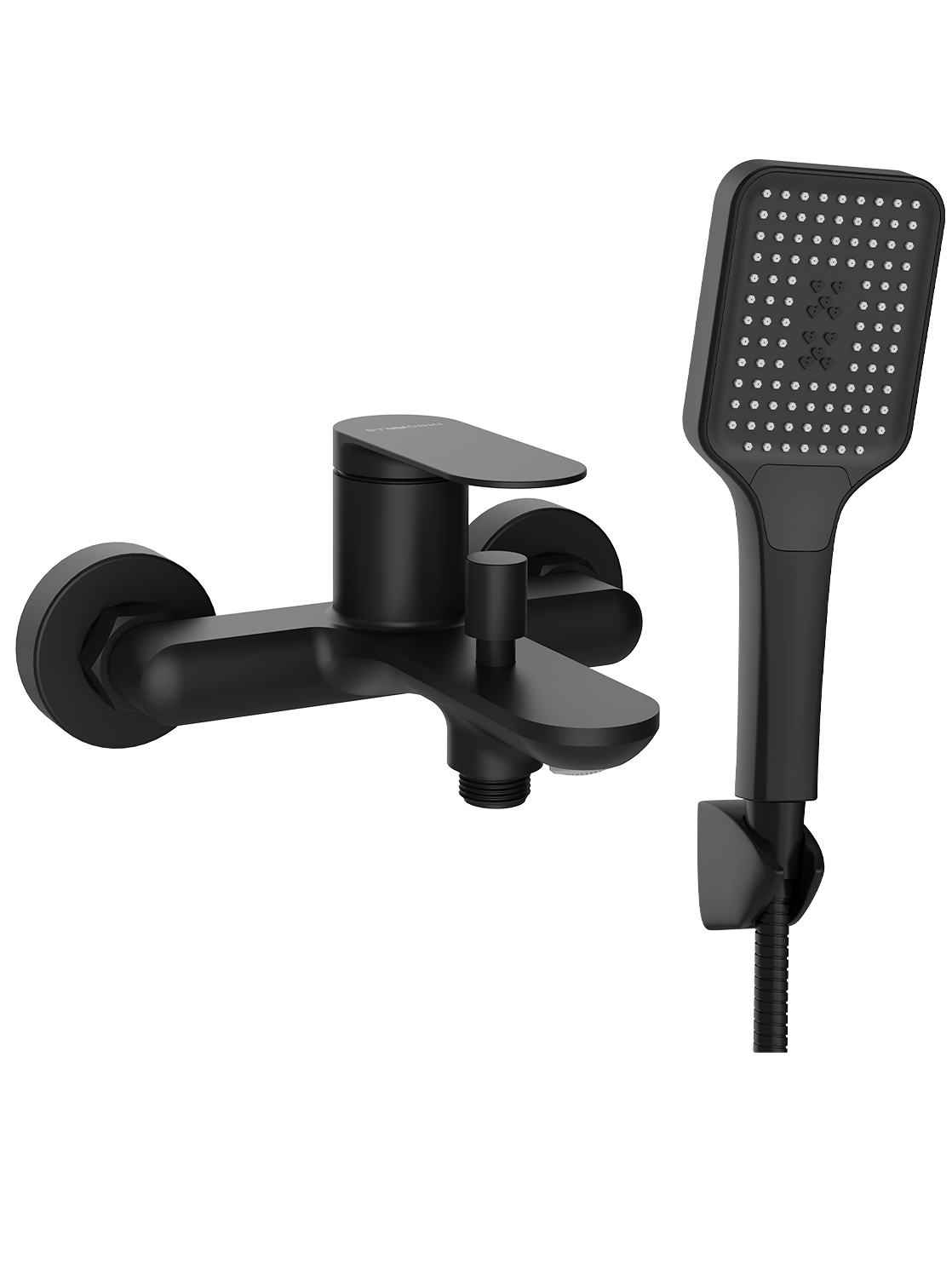Душевой комплект STWORKI Смеситель для ванны с душем Сортланд S10100BK + Душевой гарнитур Готланд S13195BK, матовый черный