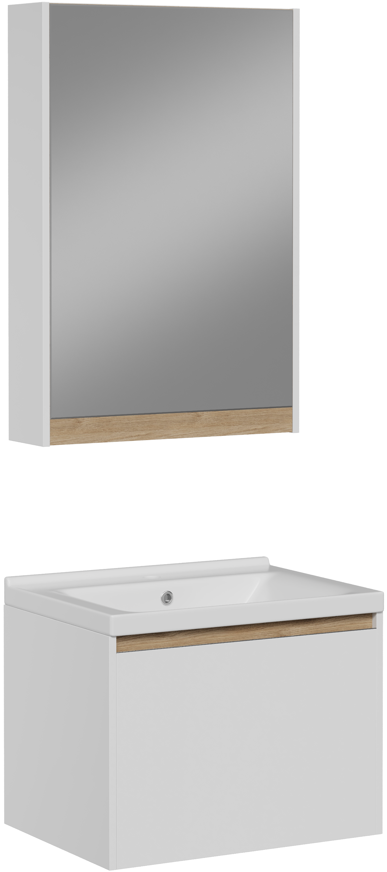 Мебель для ванной комнаты STWORKI Стокгольм 60 , белая, подвесная (комплект, гарнитур)