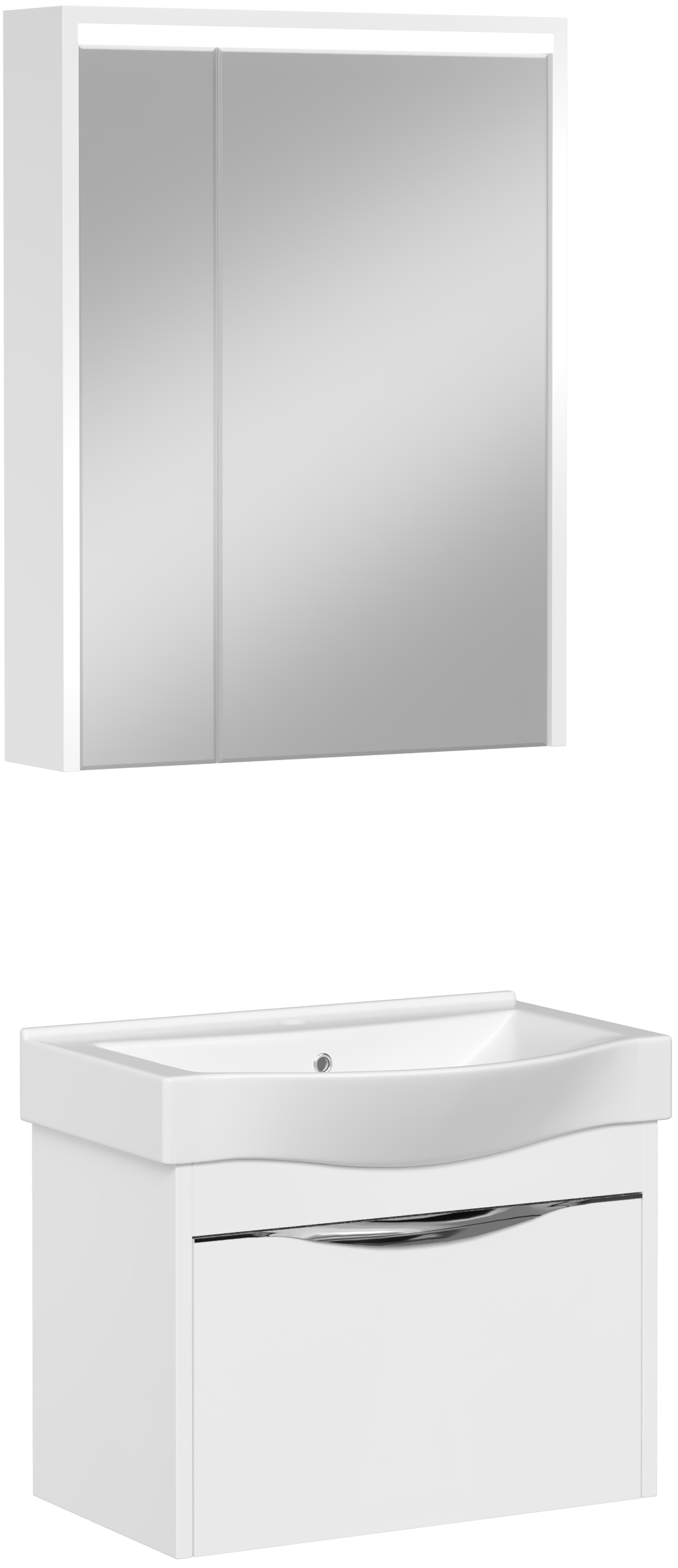 Мебель для ванной комнаты STWORKI Хельсинки 65 , белая, подвесная (комплект, гарнитур)