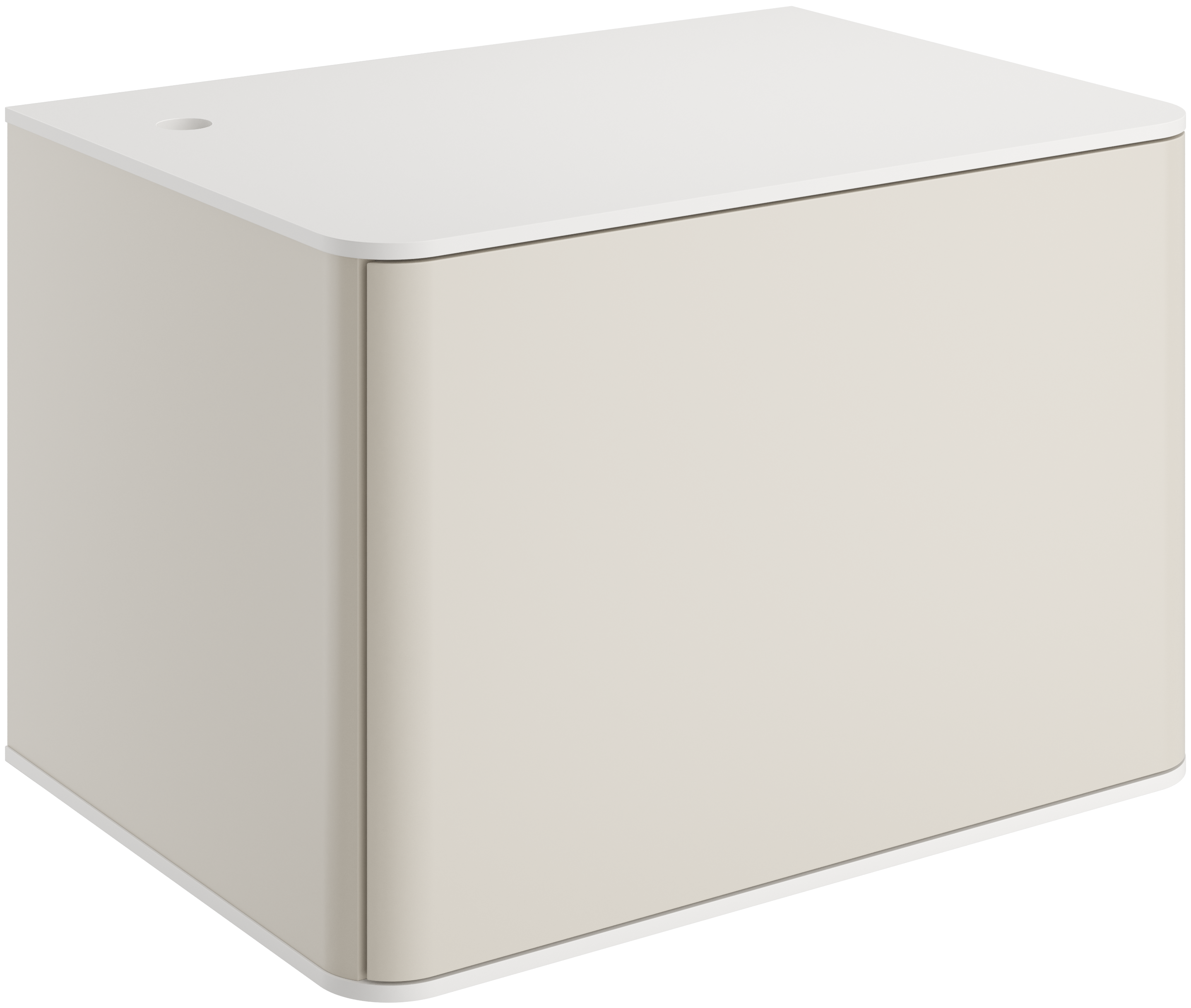 Тумба под раковину со столешницей STWORKI Ноттвиль 60 бежевый шелк, с отверстием под смеситель