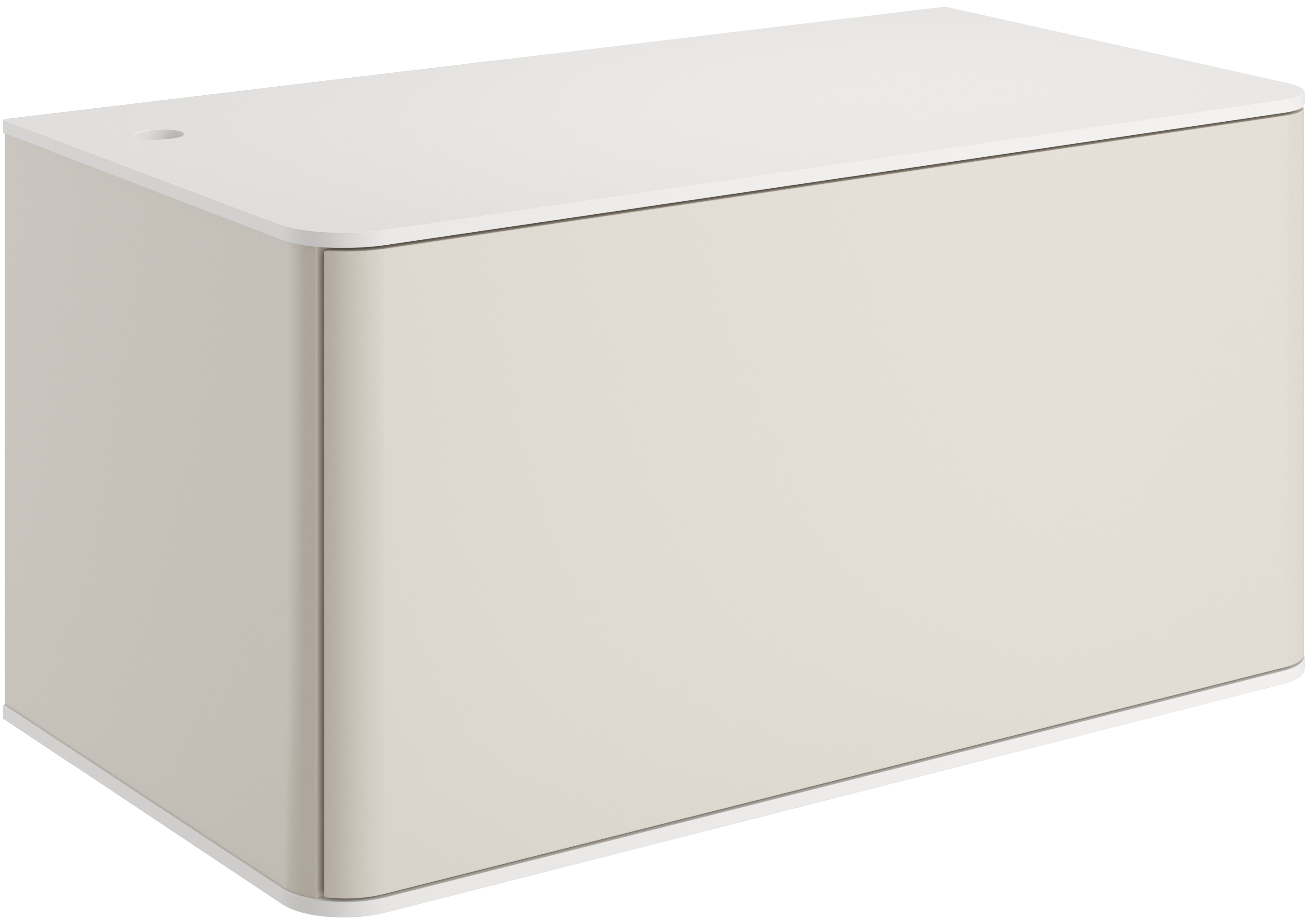 Тумба под раковину со столешницей STWORKI Ноттвиль 80 бежевый шелк, с отверстием под смеситель