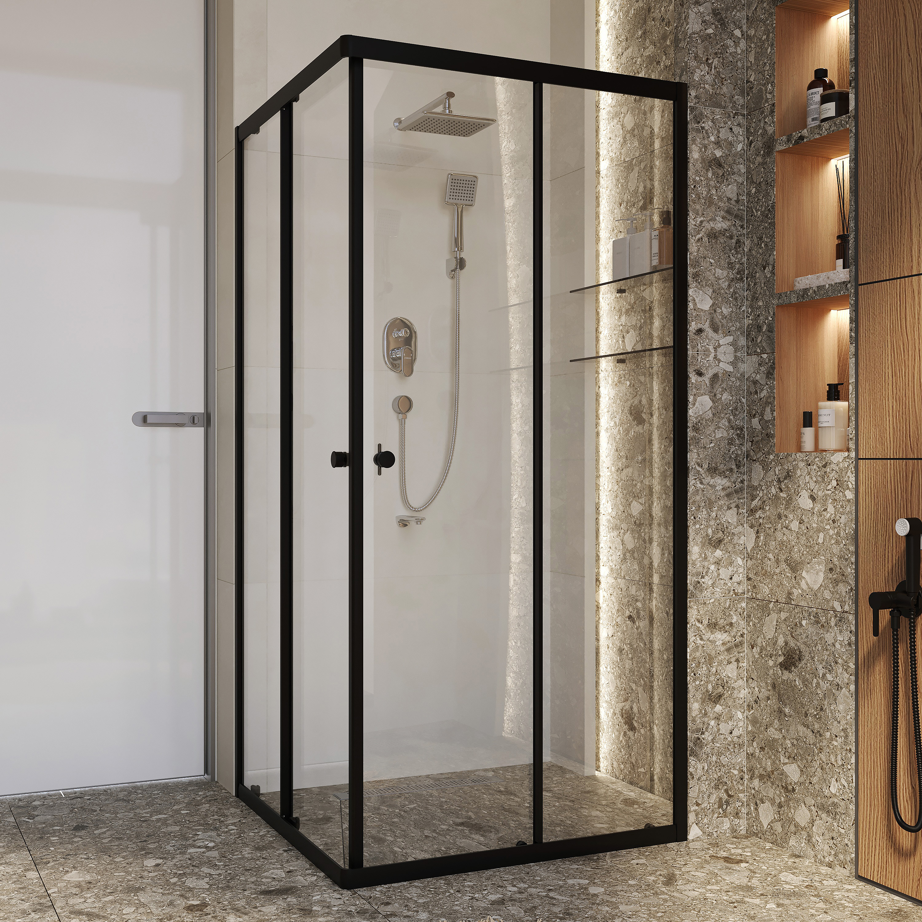 Полка STWORKI Glass Shelf 60 полкодержатели черные купить в Тамбове
