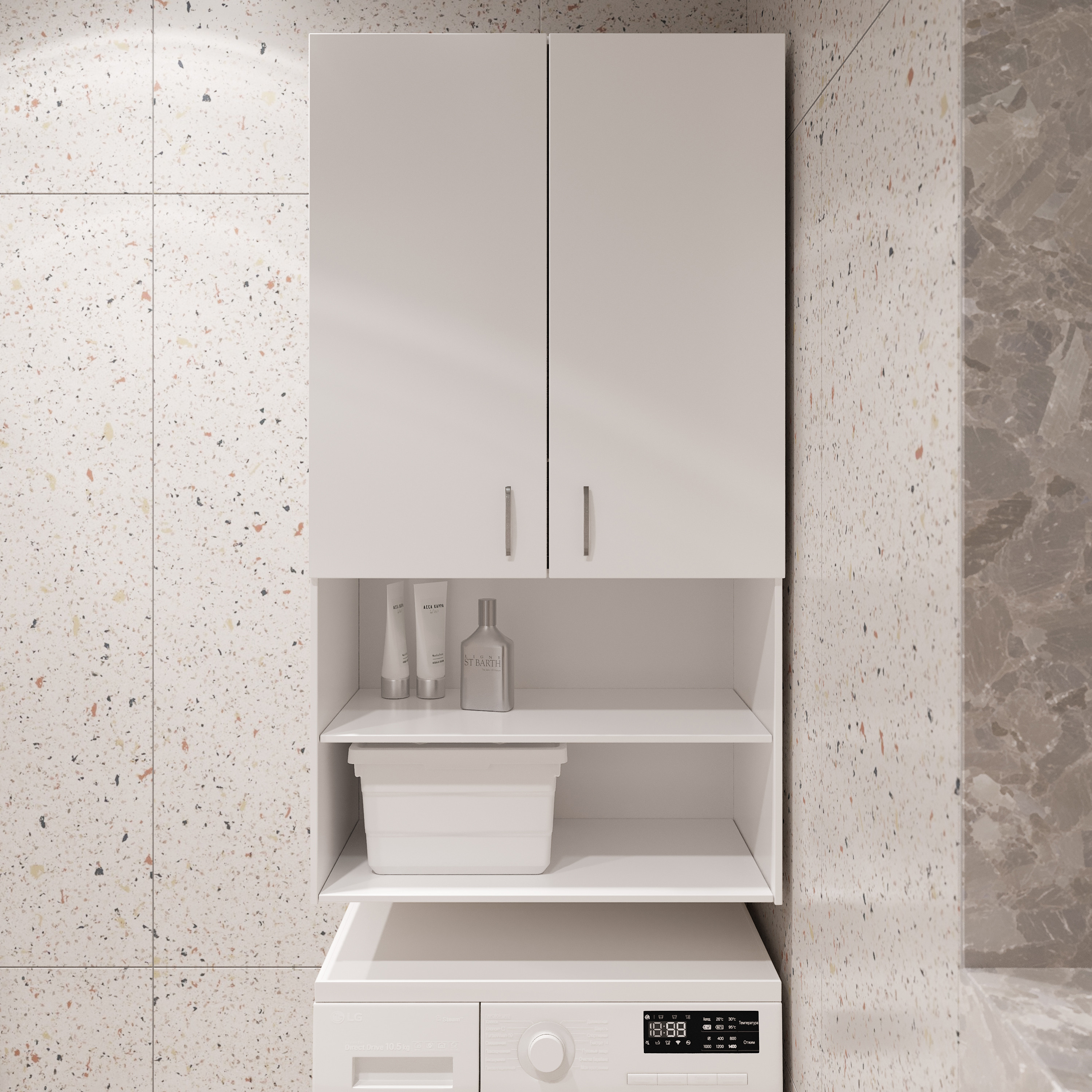 Шкаф над стиральной машиной DIWO Суздаль 60 с полками