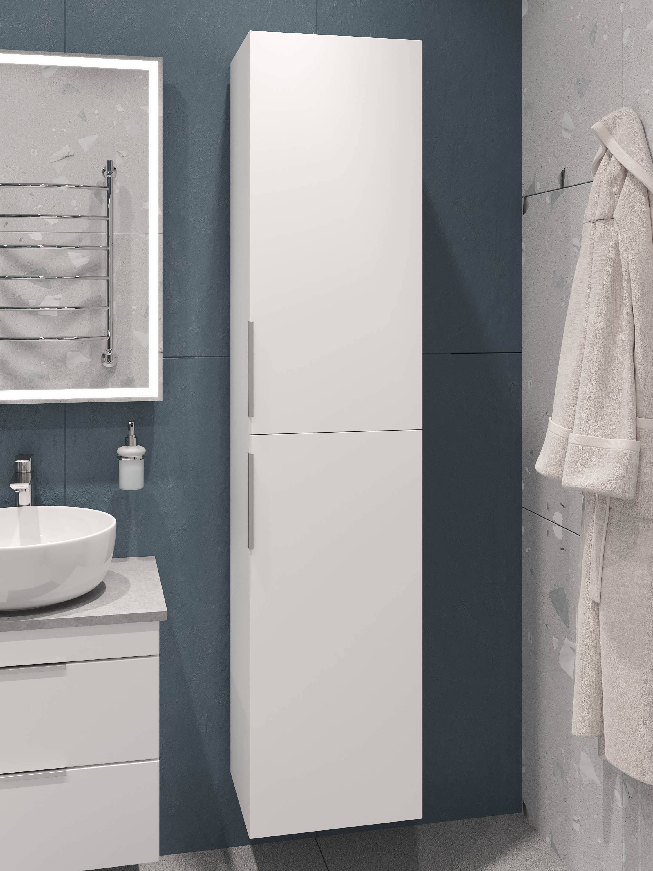 Шкаф-пенал для ванной STWORKI Копенгаген 170 белый