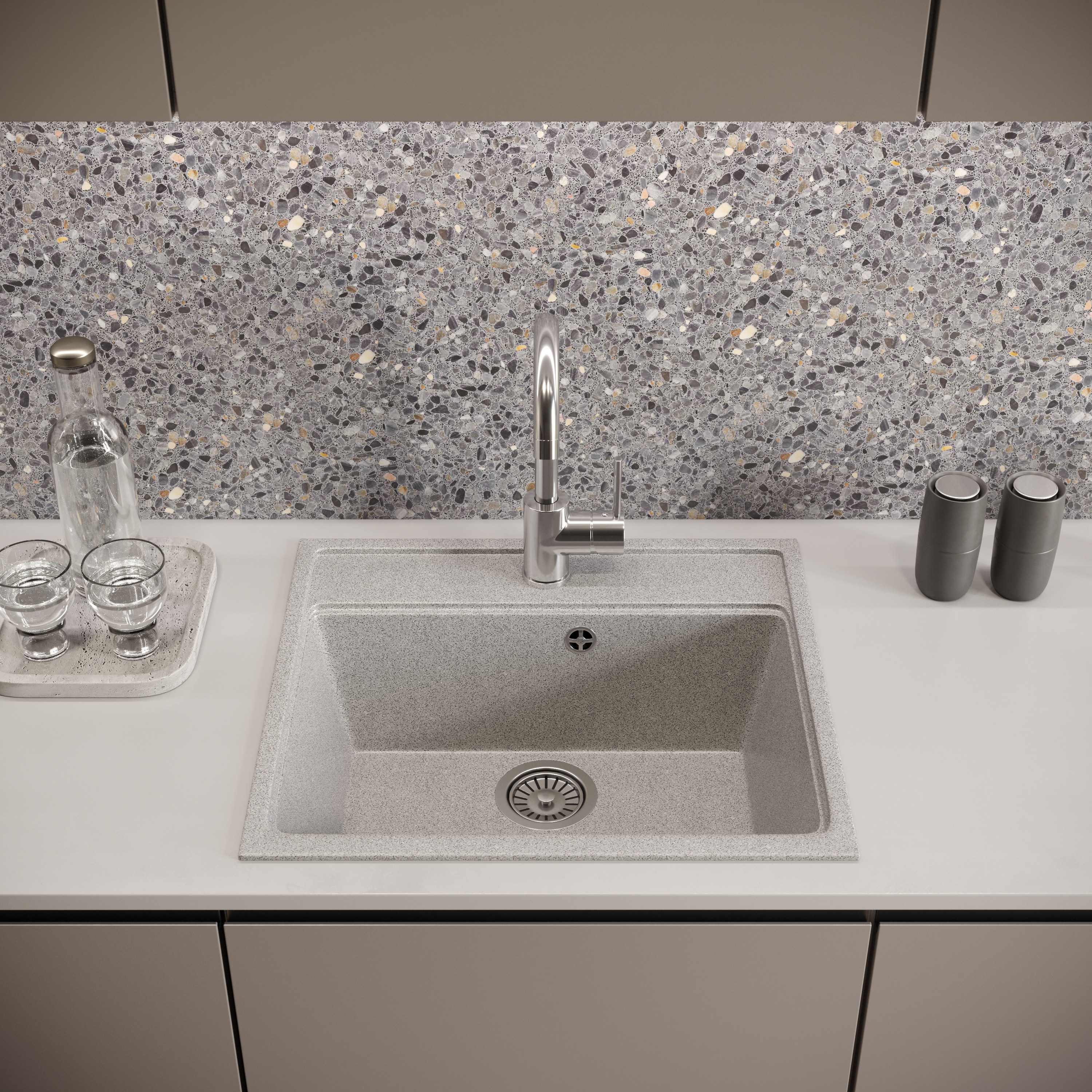 Мойка кухонная Domaci Бьелла DMC-06 серая