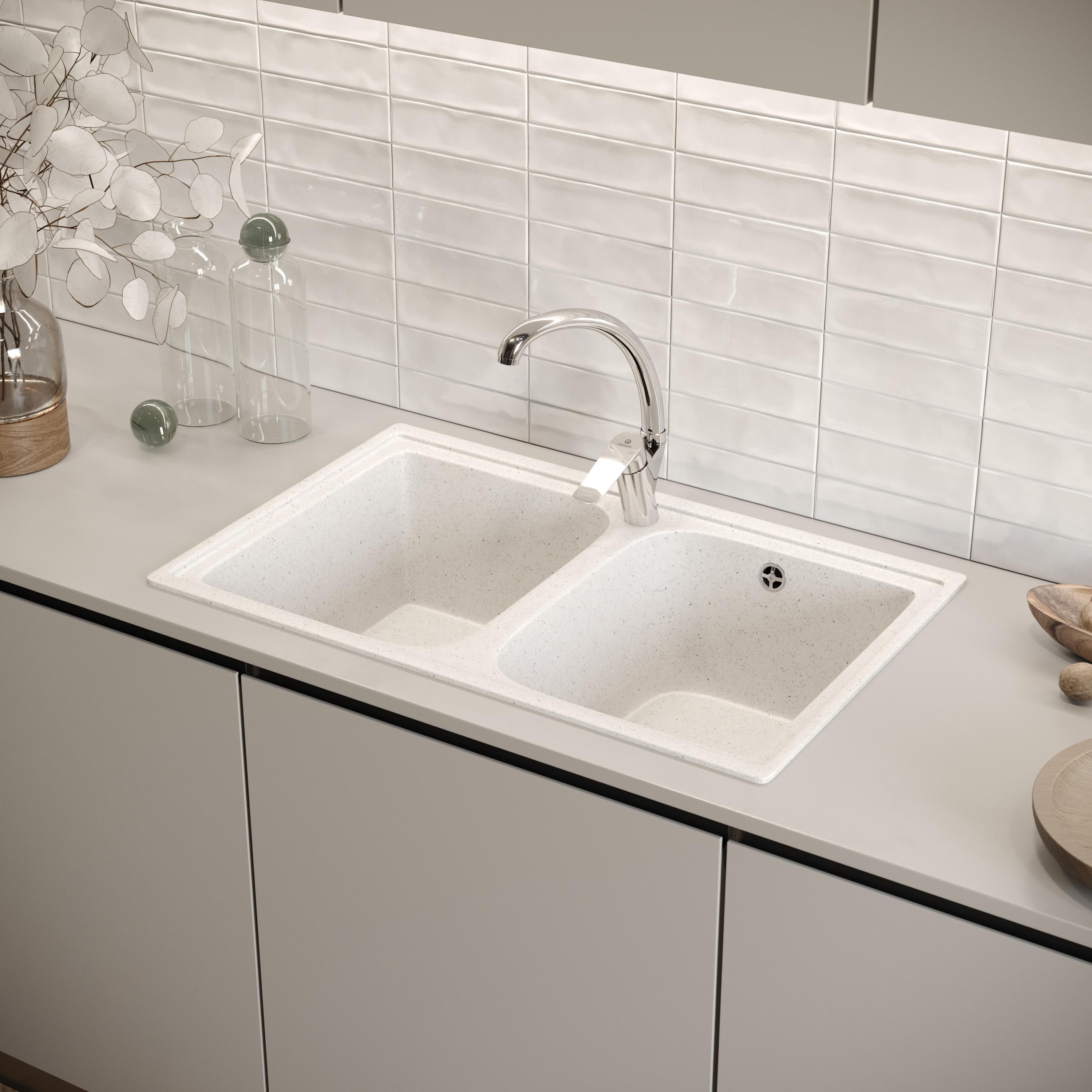 Мойка кухонная Domaci Бьелла DMC-15 белая купить в Тамбове