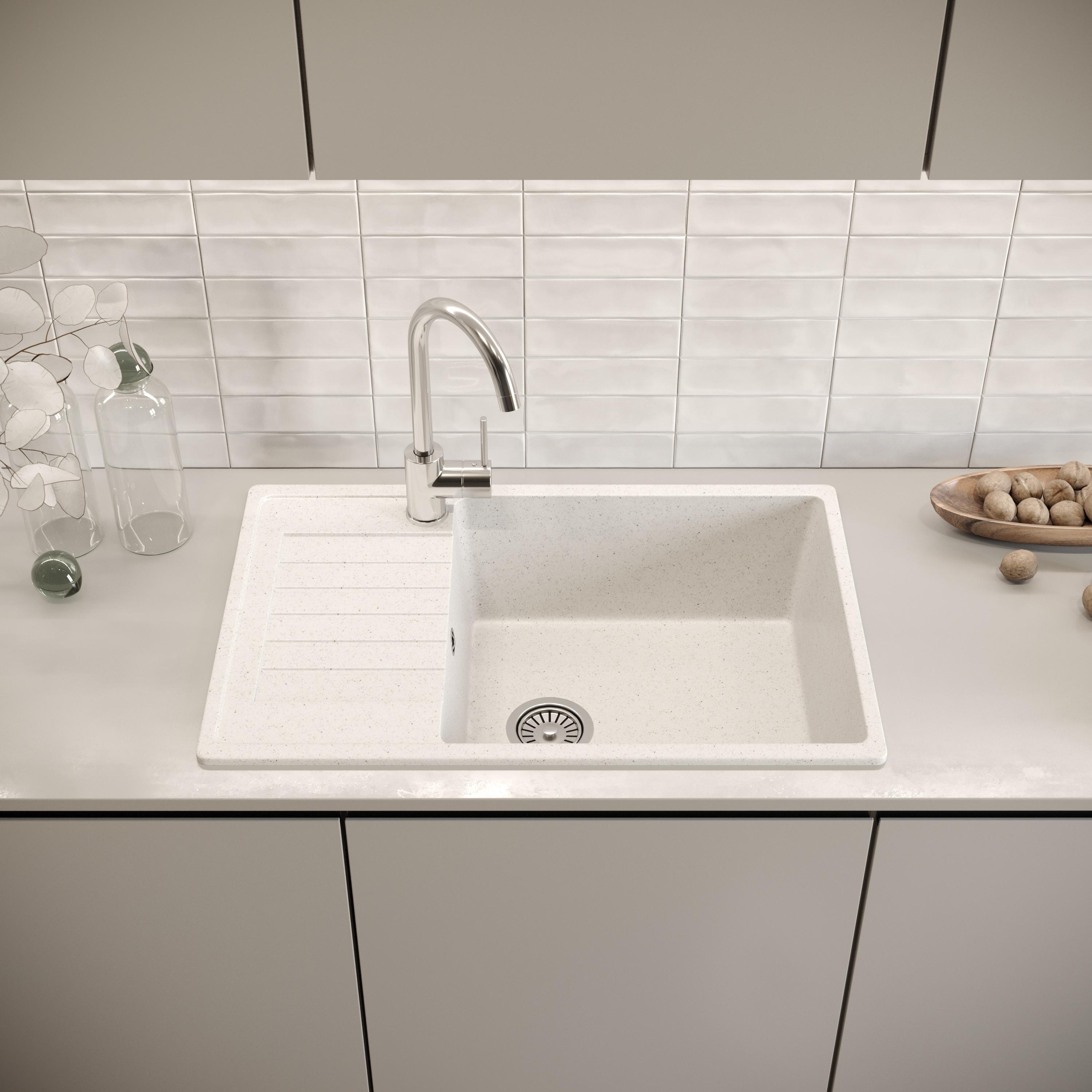 Мойка кухонная Domaci Бьелла DMC-78L белая купить в Тамбове