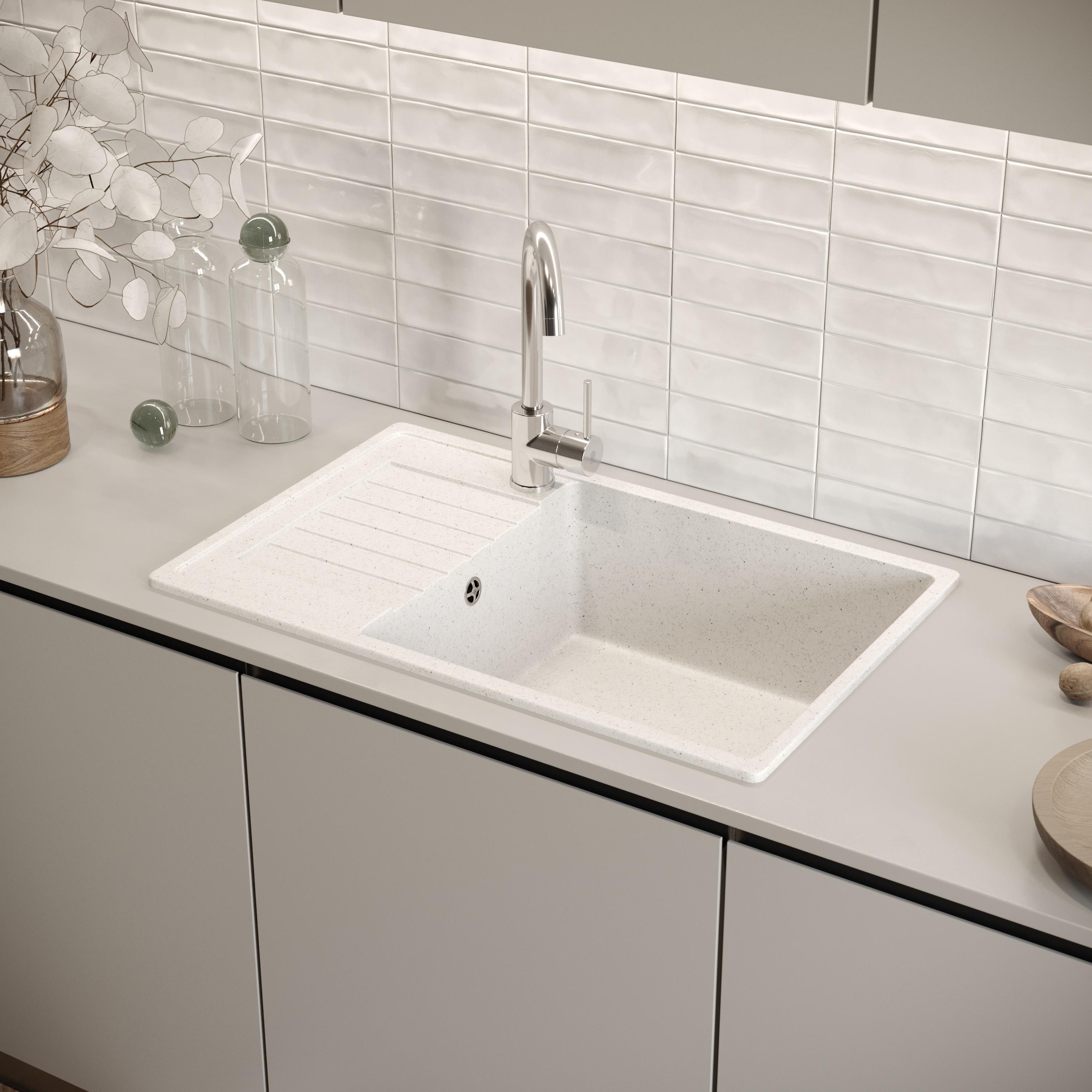 Мойка кухонная Domaci Бьелла DMC-78L белая купить в Тамбове