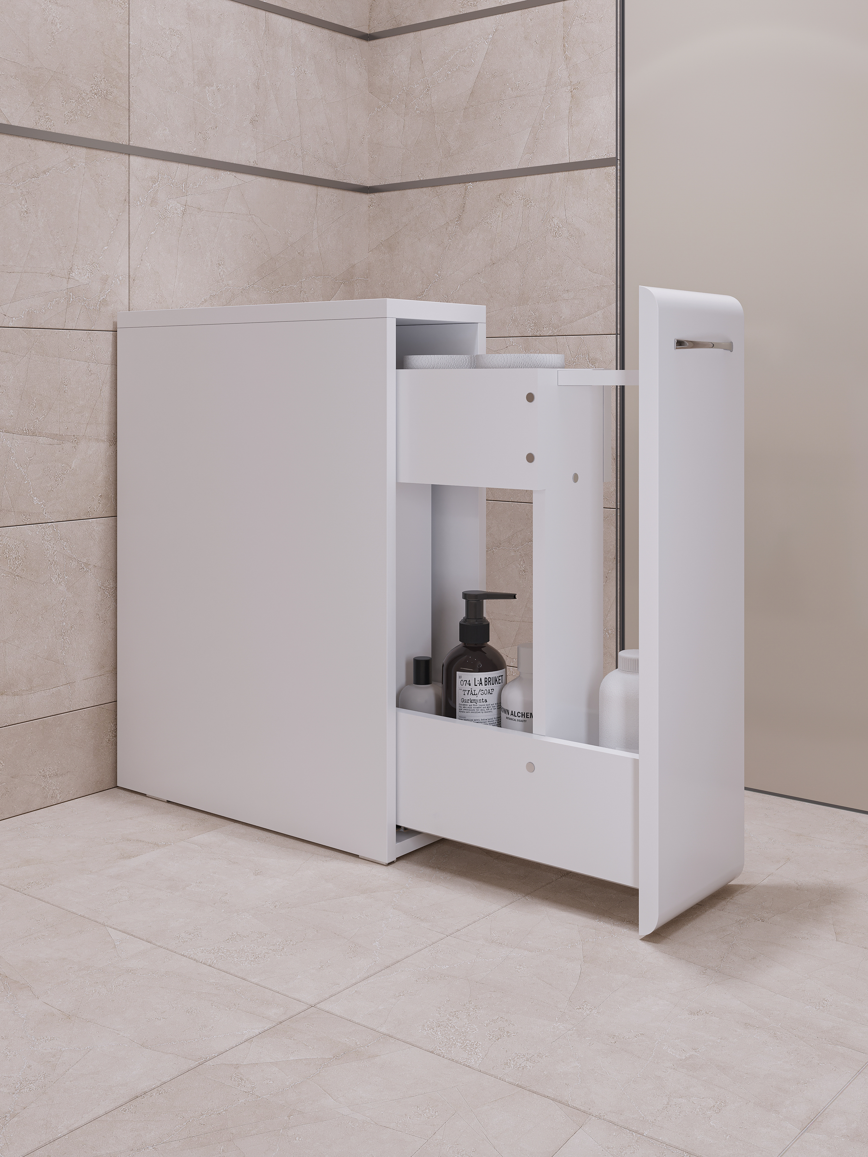 Тумба в туалет DIWO Суздаль 19x64x50 см высокая, белая