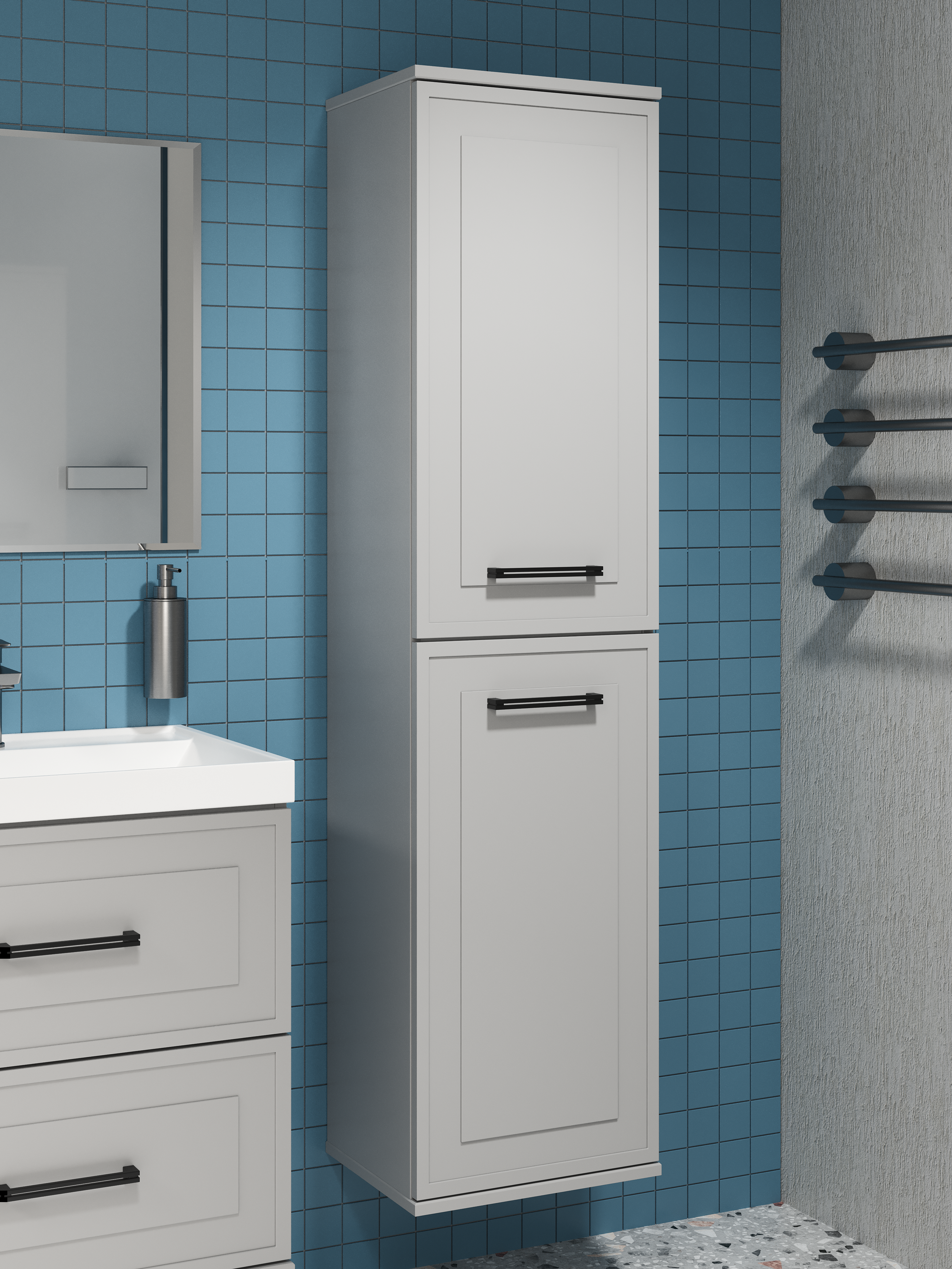 Шкаф-пенал для ванной STWORKI Хадстен 40 серый