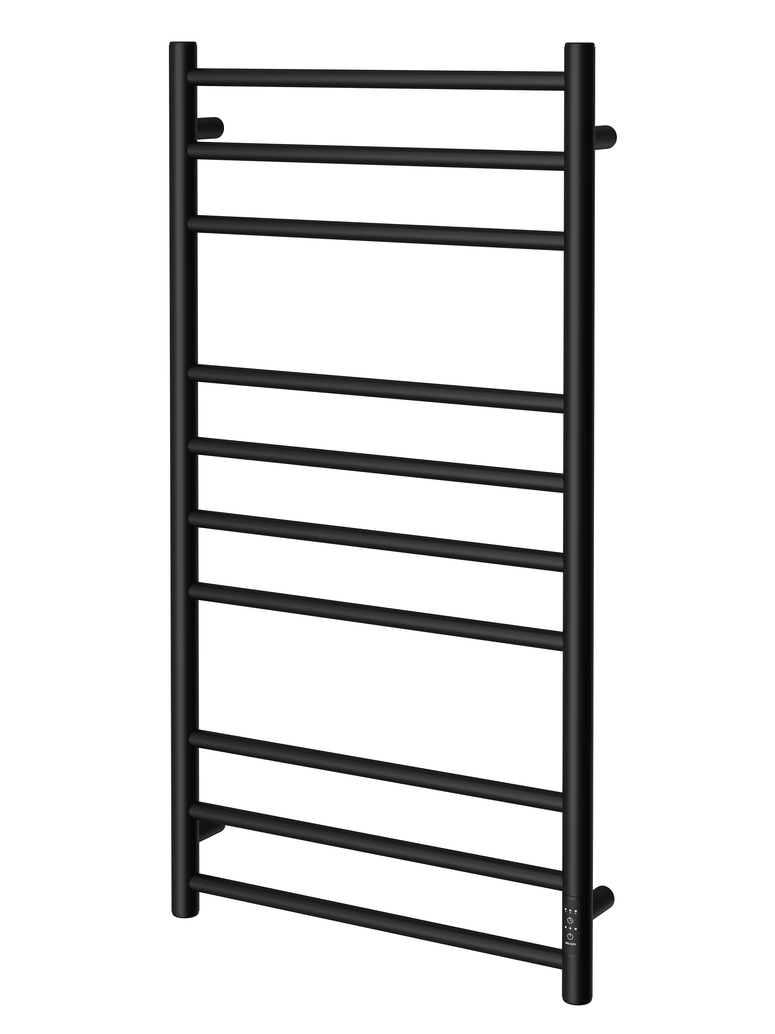 Полотенцесушитель электрический EWRIKA Сафо АС3 100x55 см, подключение справа, слева, скрытое подключение справа, матовый черный, лесенка