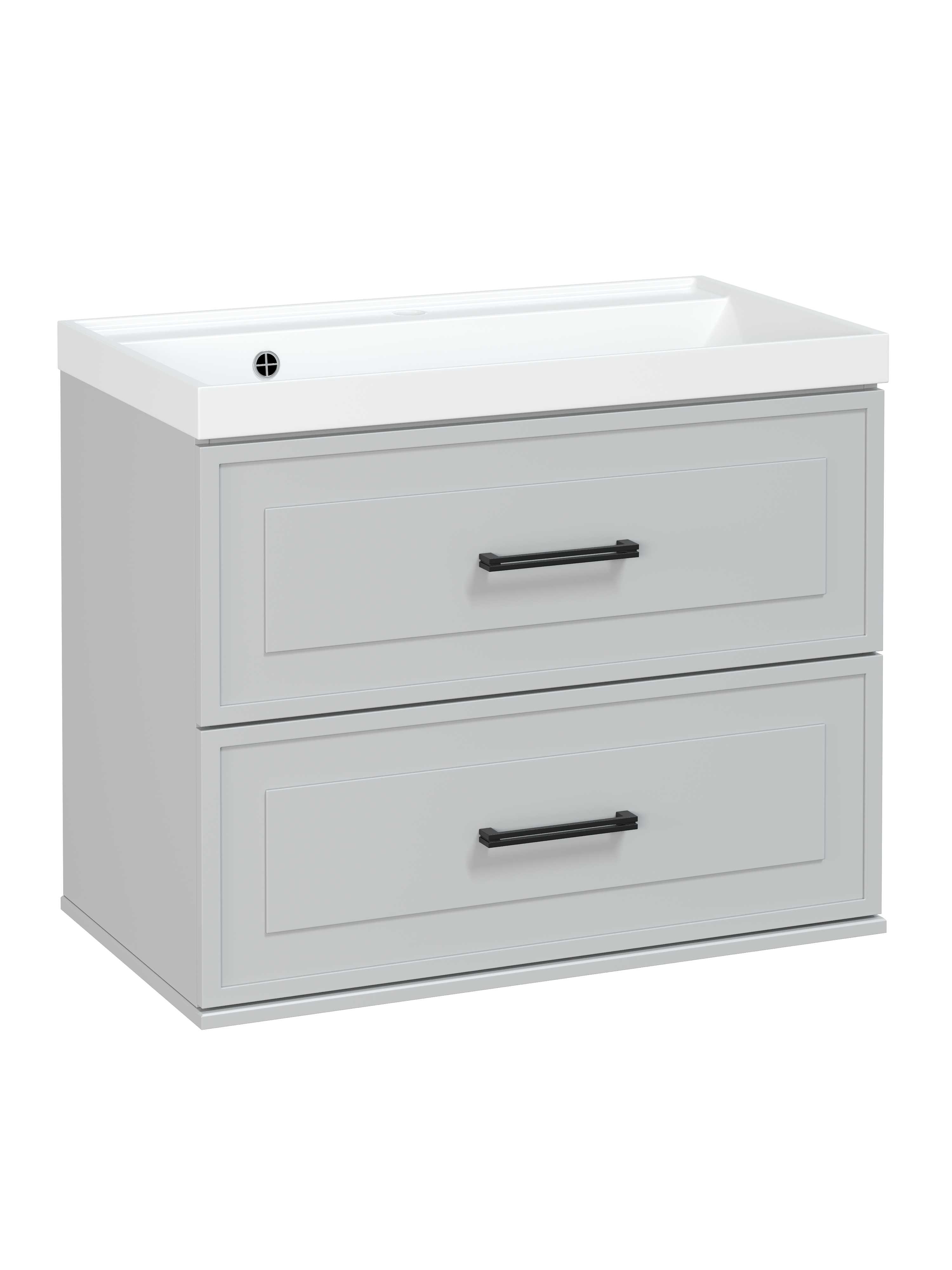 Тумба с раковиной STWORKI Хадстен 80 подвесная, серая