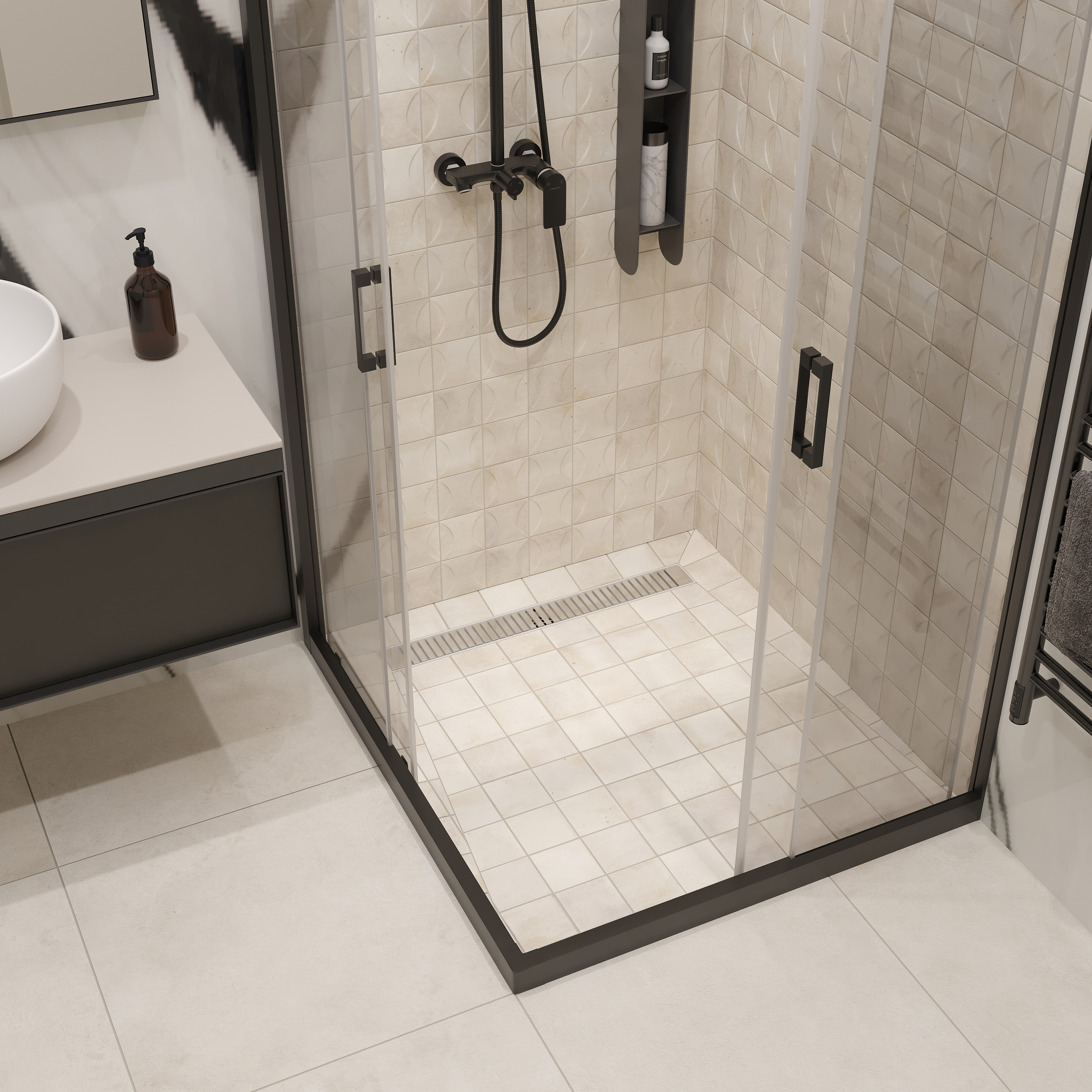 Душевой лоток CK DRAIN AQPP01-70 Steel 70 см, из нержавеющей стали, дизайн решетка из нержавеющей стали купить в Тамбове