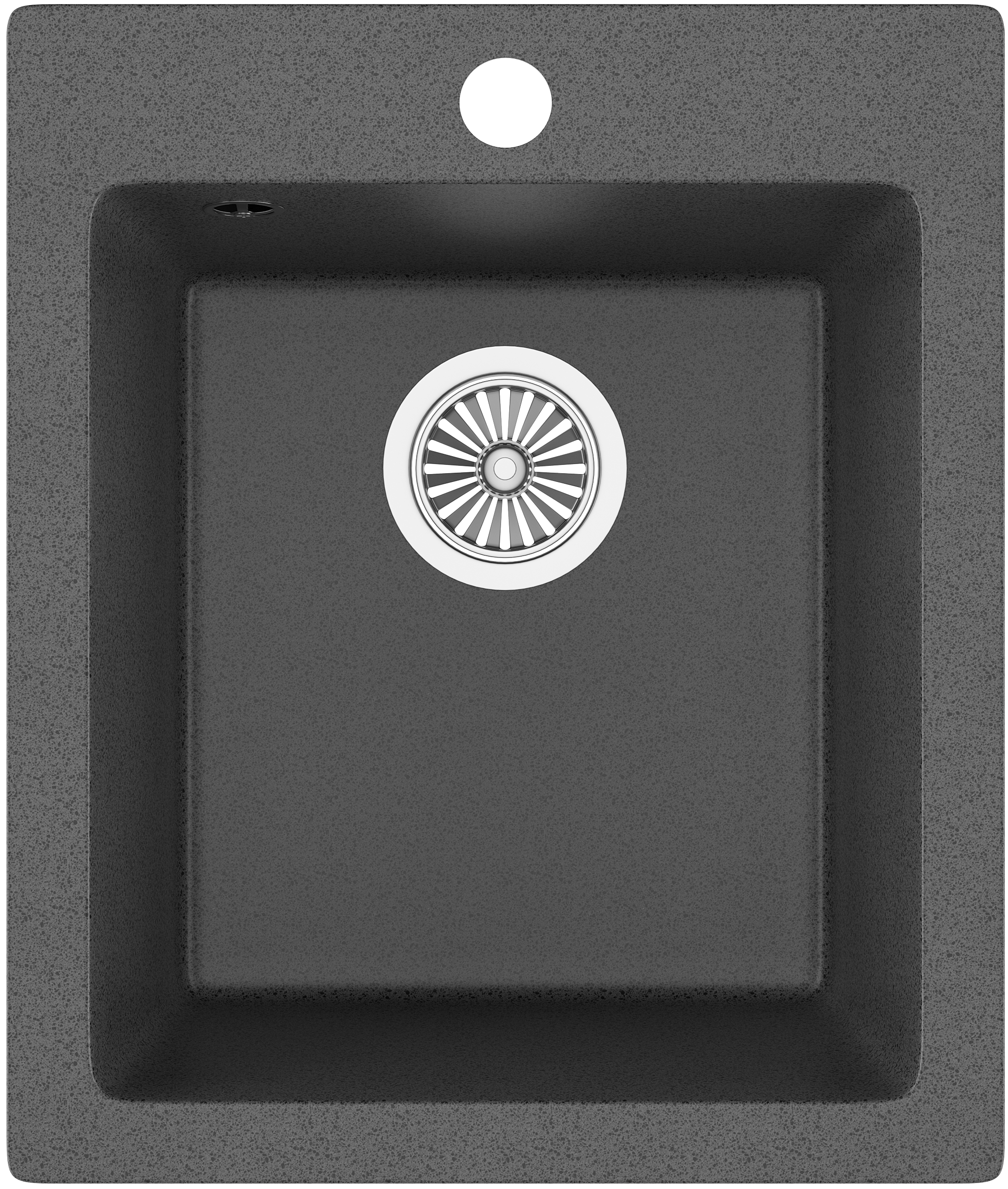 Мойка кухонная Domaci Солерно DMQ-1415.Q антрацит, 42х49 см, кварцевая, черная, матовая, российская