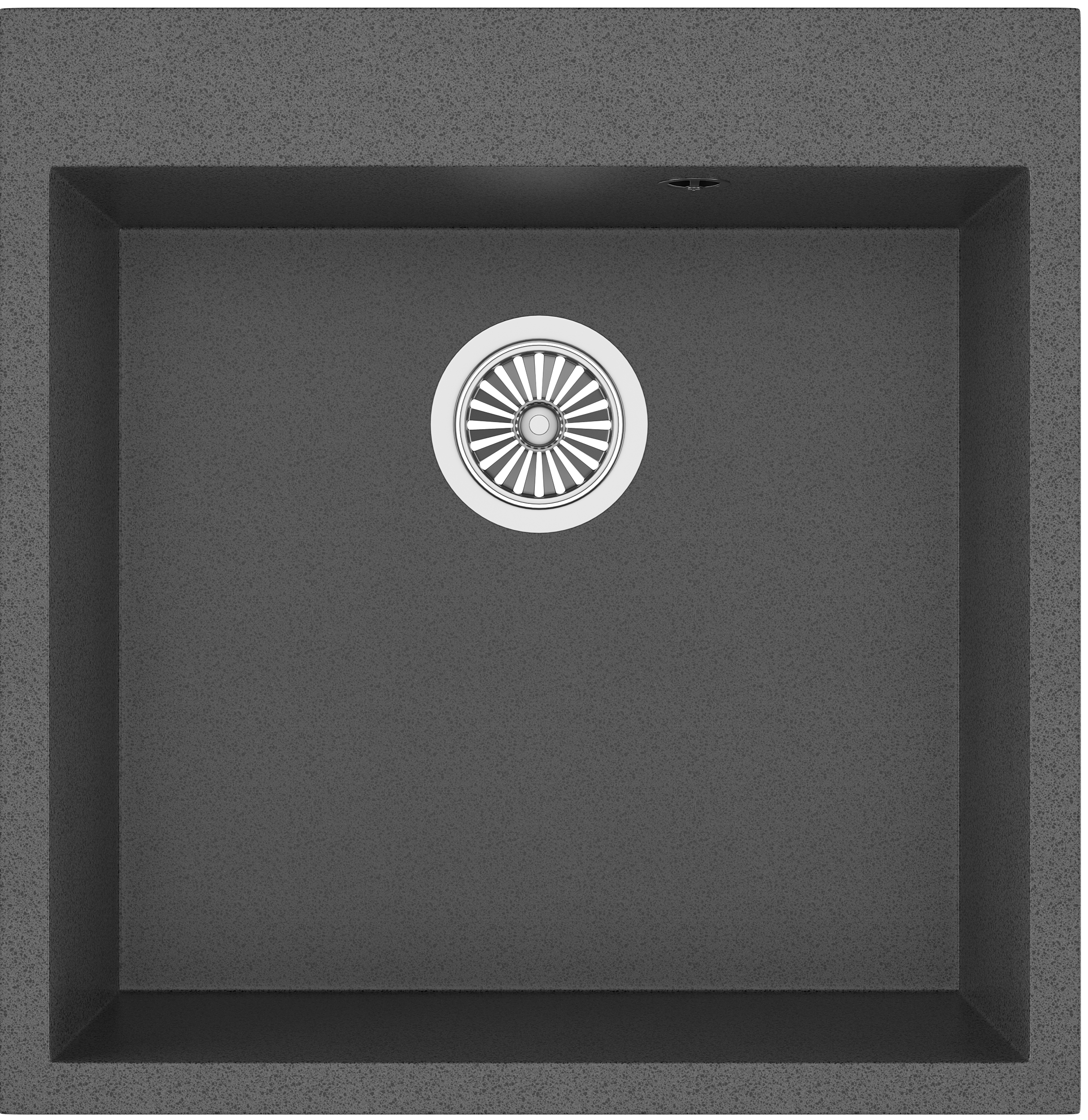 Мойка кухонная Domaci Солерно DMQ-1510.Q антрацит, 51х52 см, кварцевая, квадратная, черная, с отверстием под смеситель