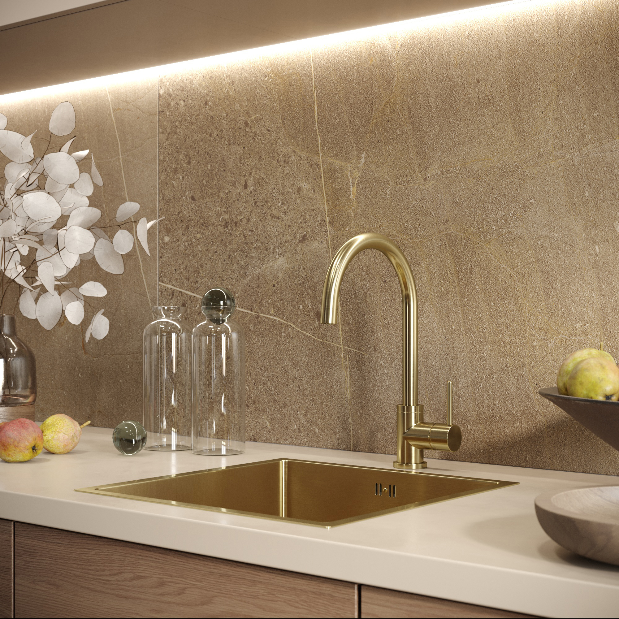 Смеситель для кухни Domaci Равенна DCB 3004 золото купить в Тамбове