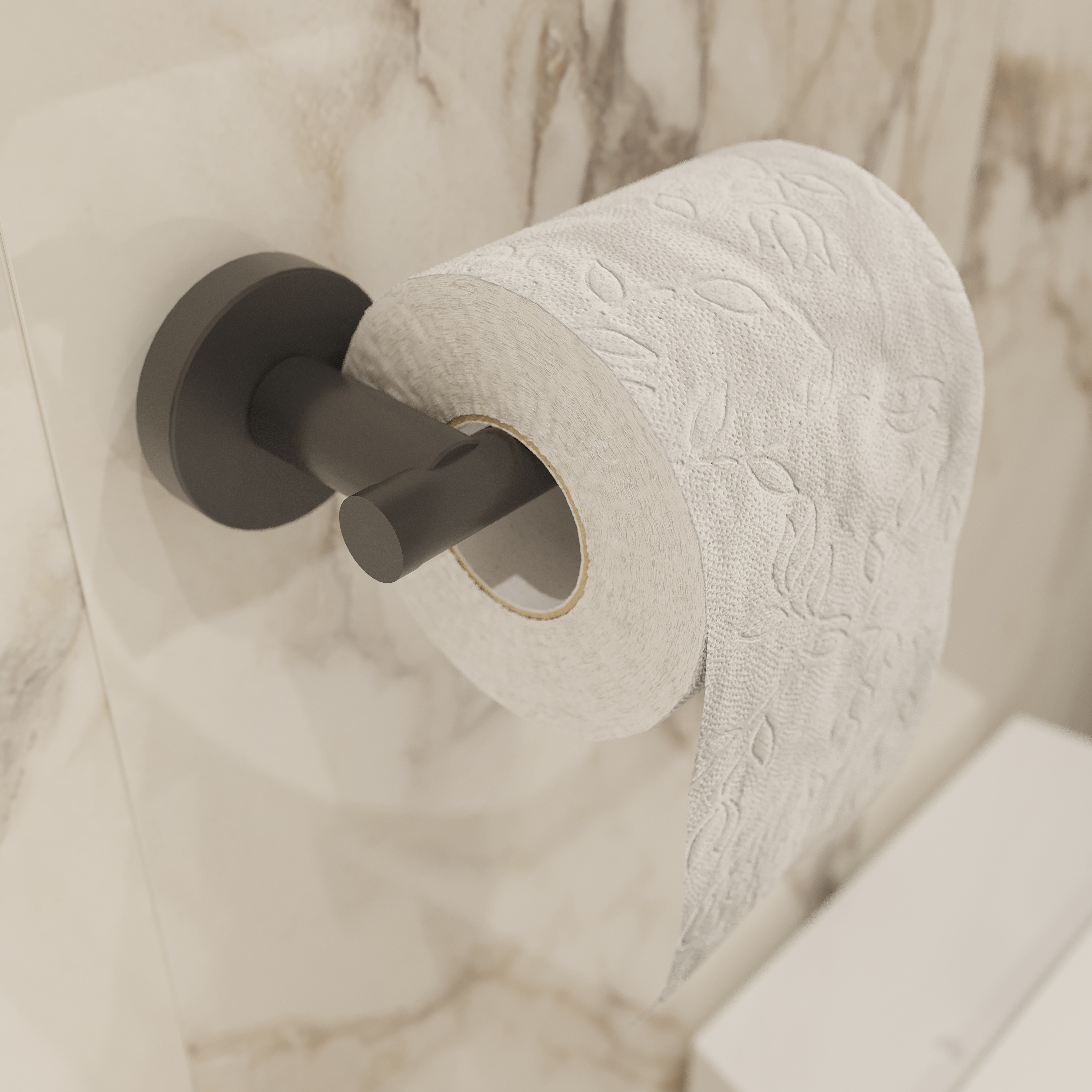 Держатель для туалетной бумаги DEKOR BANYO Alina Black A40 407 04 настенный, матовый черный купить в Тамбове