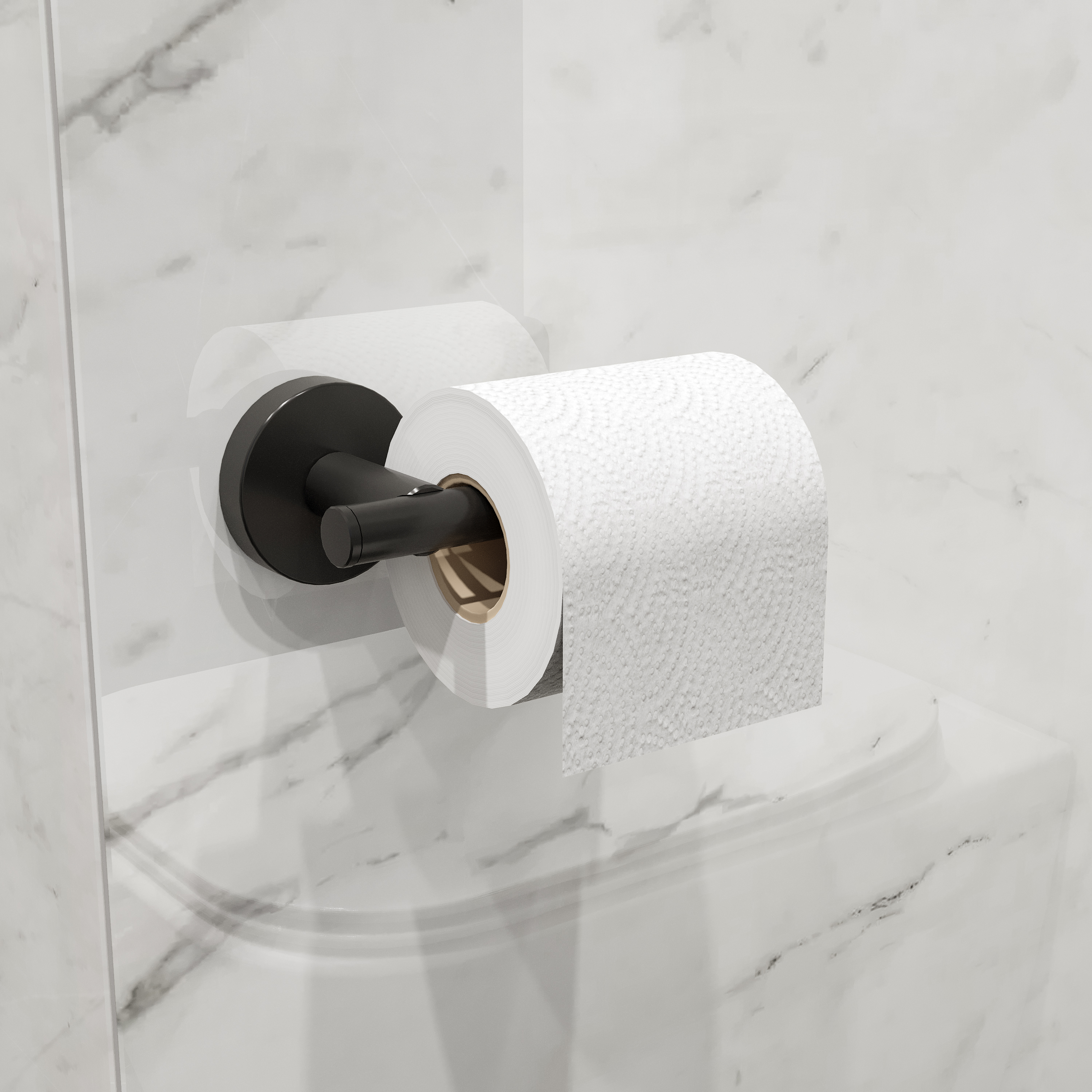 Держатель для туалетной бумаги DEKOR BANYO Alina Black A40 407 04 настенный, матовый черный купить в Тамбове