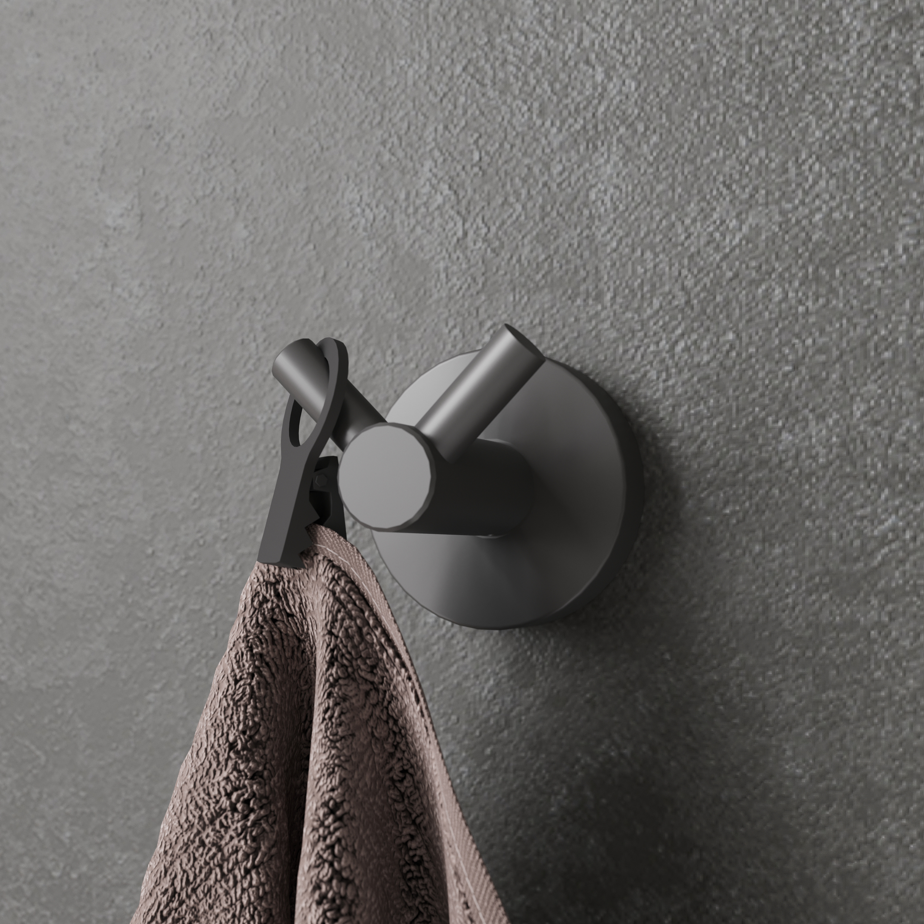 Крючок DEKOR BANYO Alina Black A40 408 04 матовый черный, на шурупах купить в Тамбове