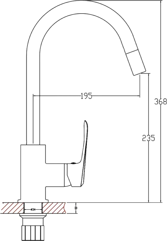 Смеситель для кухни Domaci Равенна GR-04cr купить в Тамбове