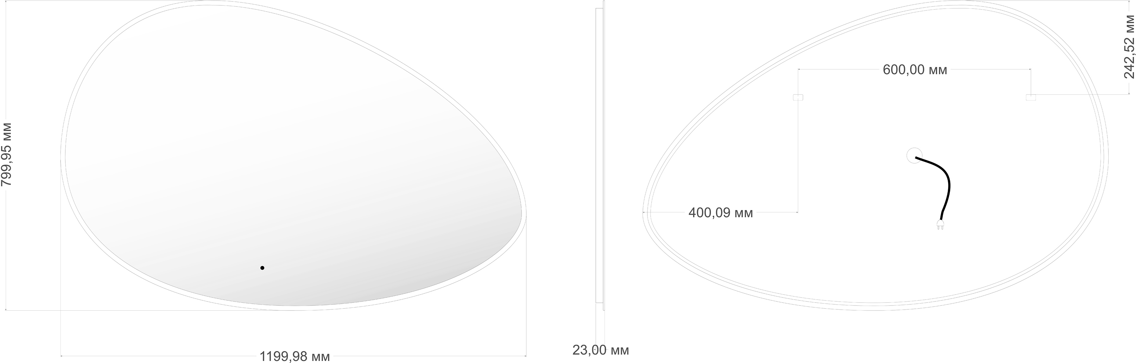 Зеркало STWORKI Скаген 120 с подсветкой, белое, инфракрасное управление, овальное, большое купить в Тамбове