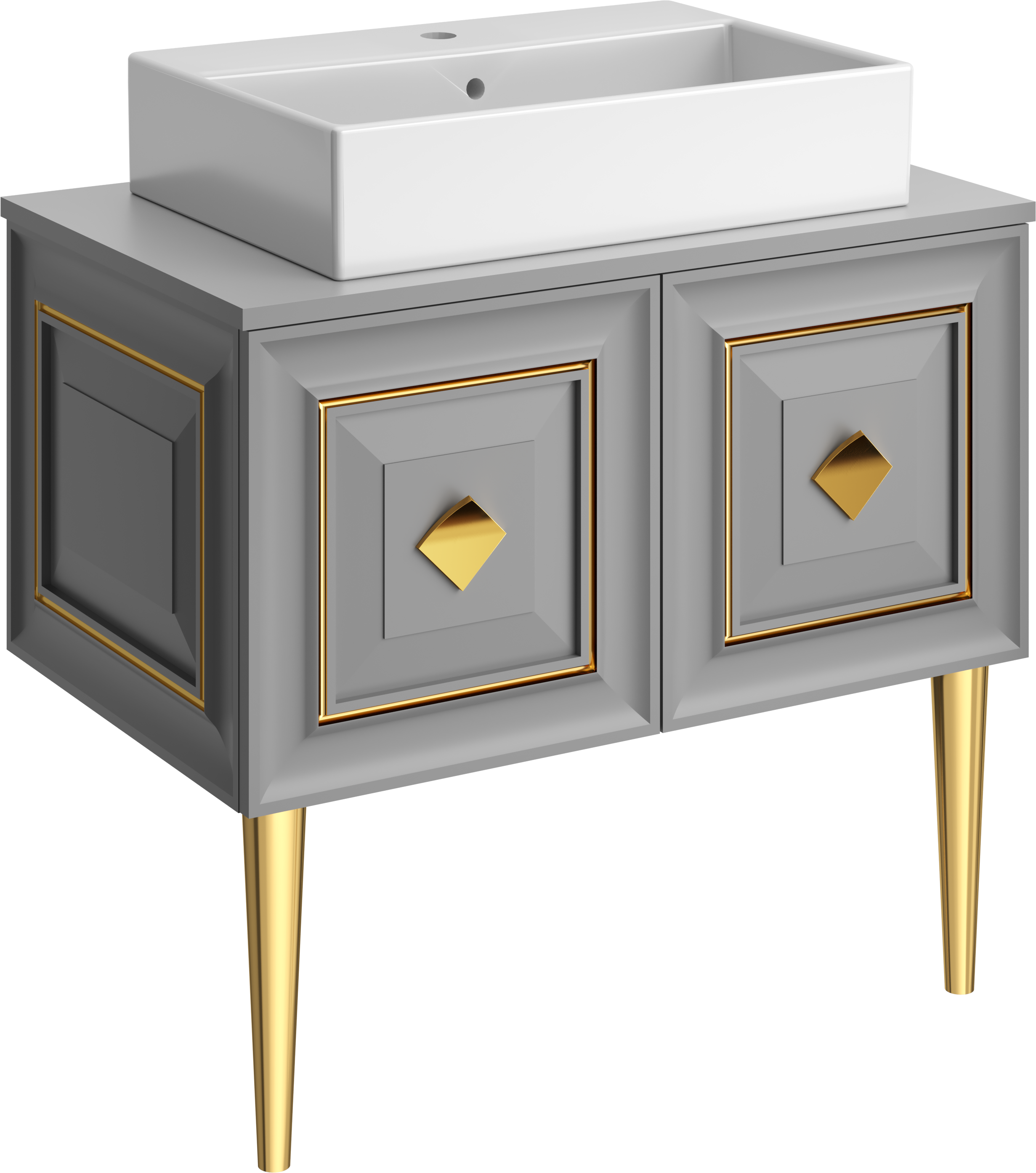 Тумба с раковиной Belinza Davlos, 80 серая