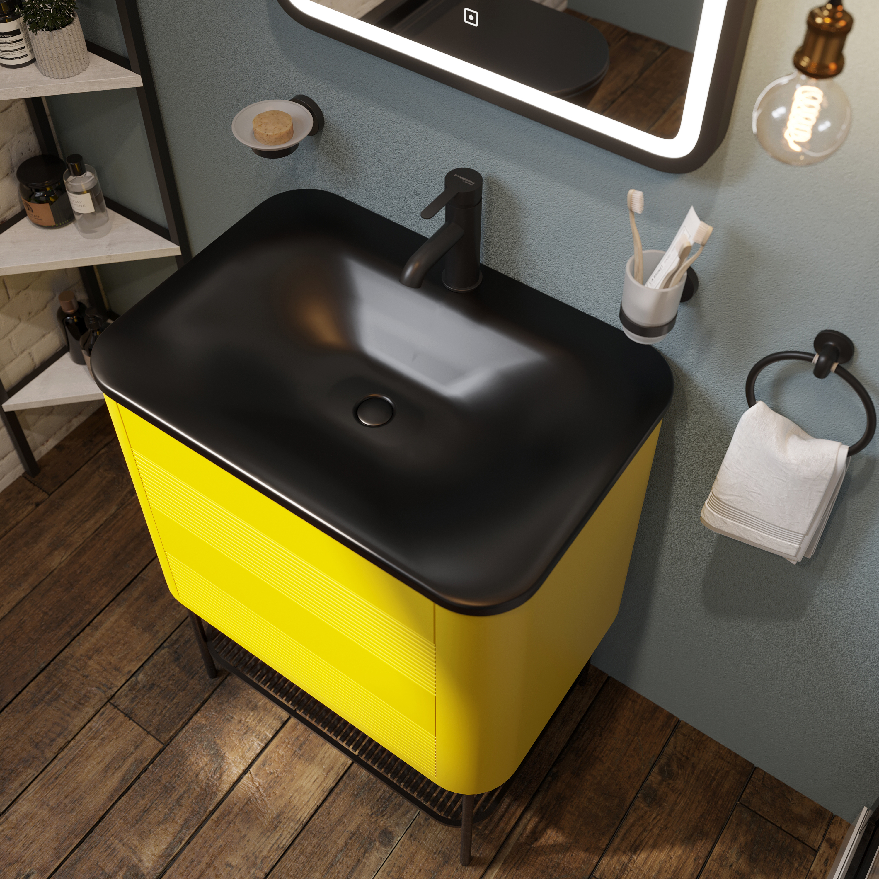 Смеситель для раковины STWORKI Стокгольм HFSG02130 черный, латунь, однорычажный, матовый купить в Тамбове