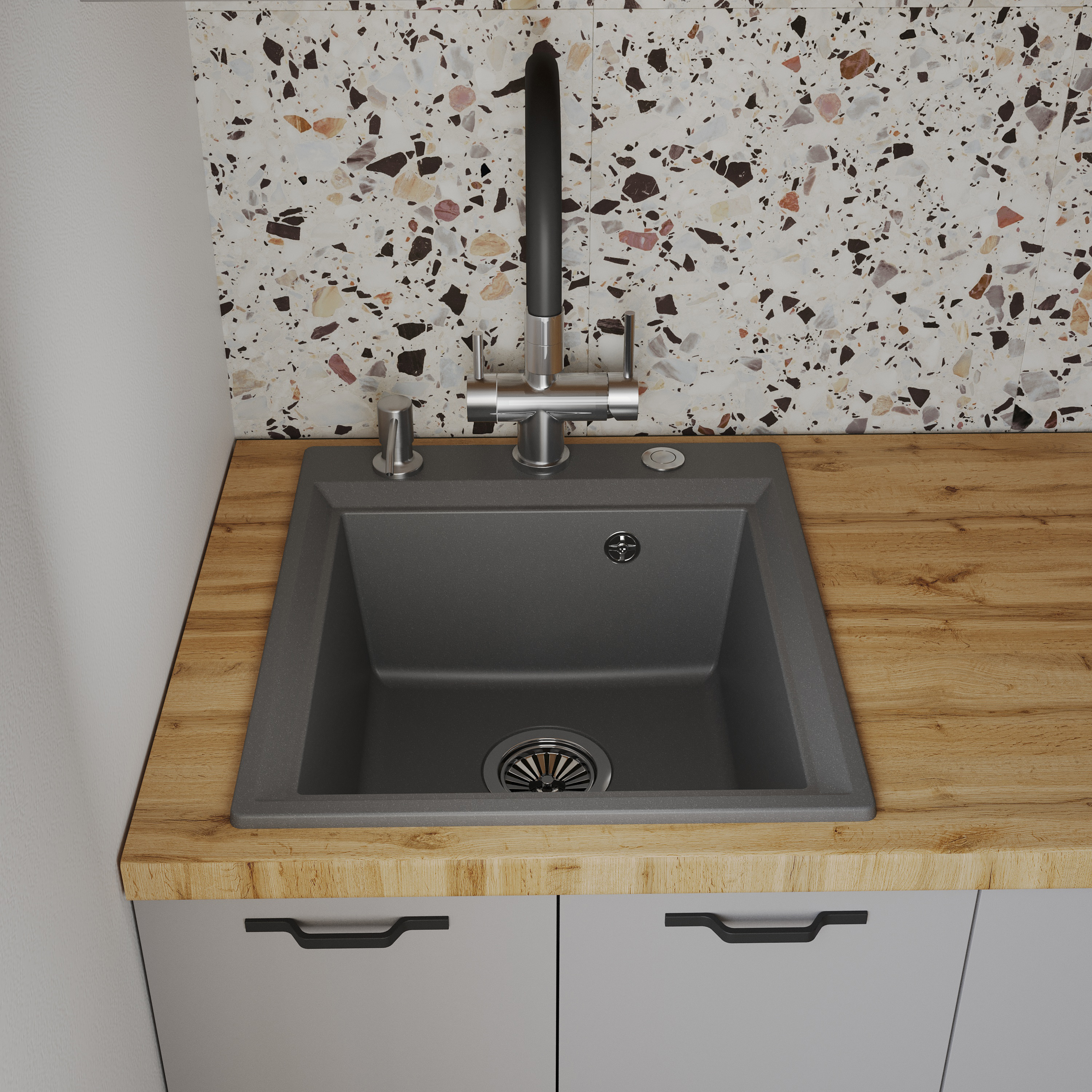 Дозатор для кухонной мойки Domaci Равенна 401 сатин купить в Тамбове